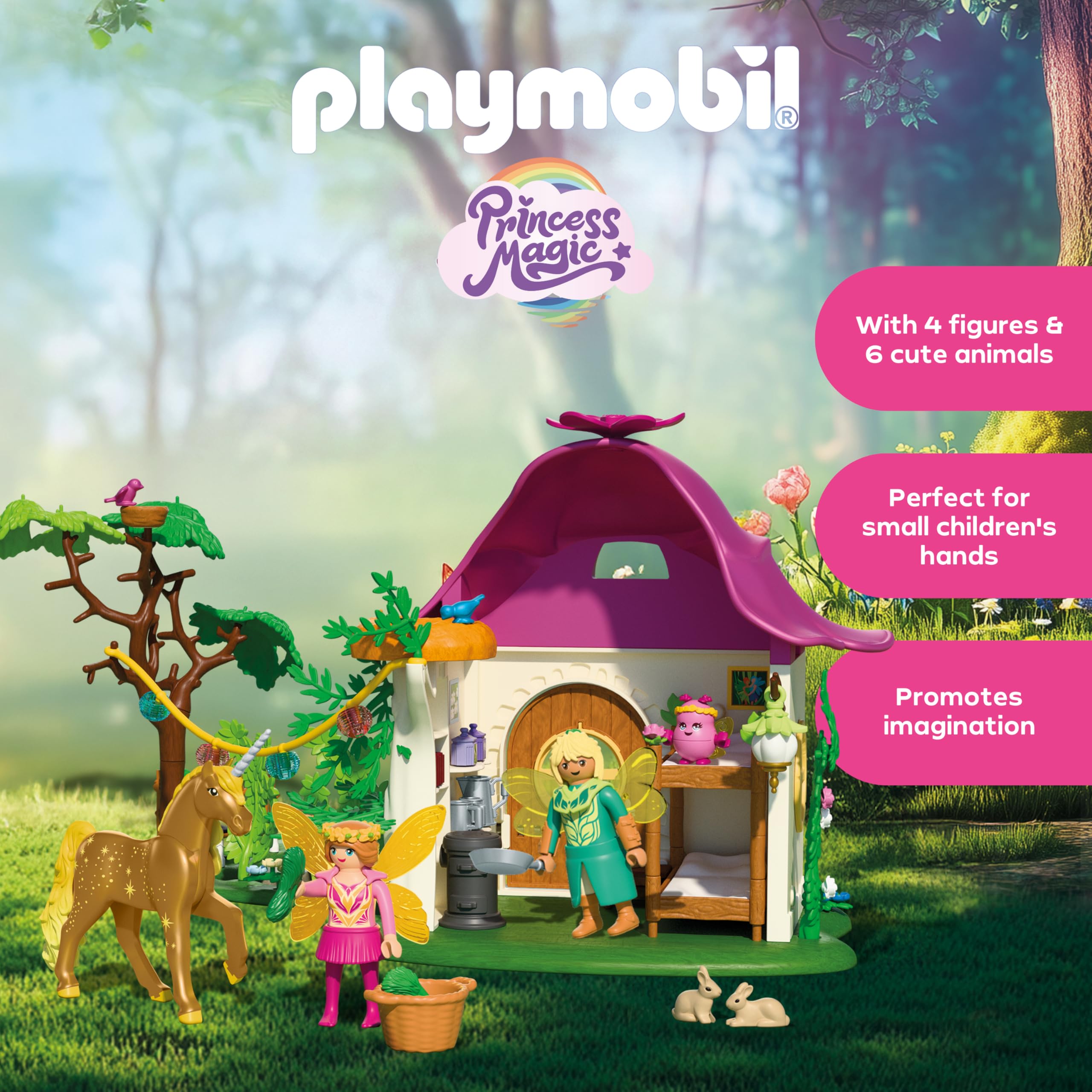 Playmobil Magic Unicorns Fairy Home with Golden Unicorn and Stable - 71838 - Ages 4-10 10