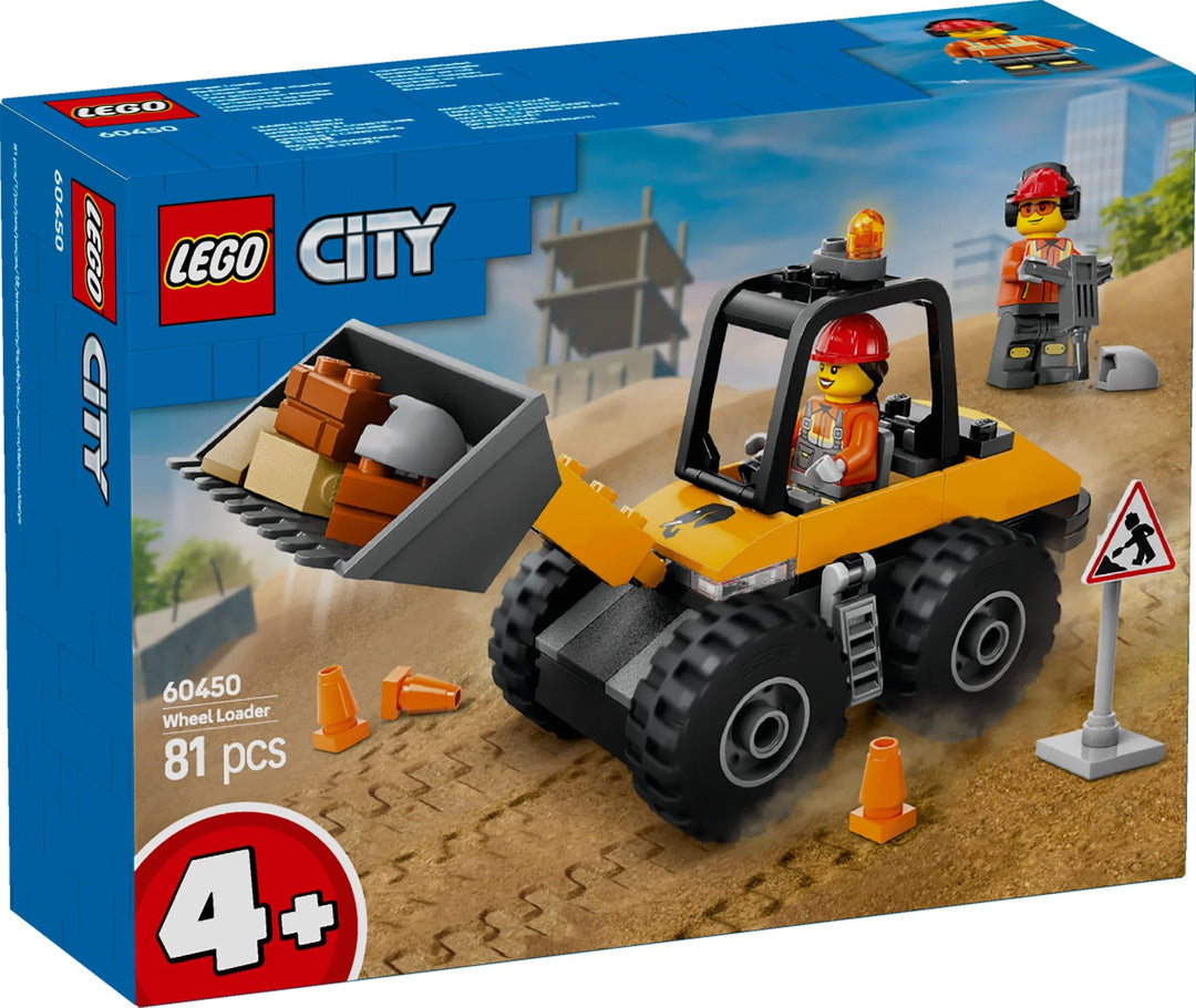 LEGO City Yellow Construction Wheel Loader Toy - Building Set for Kids 4+
