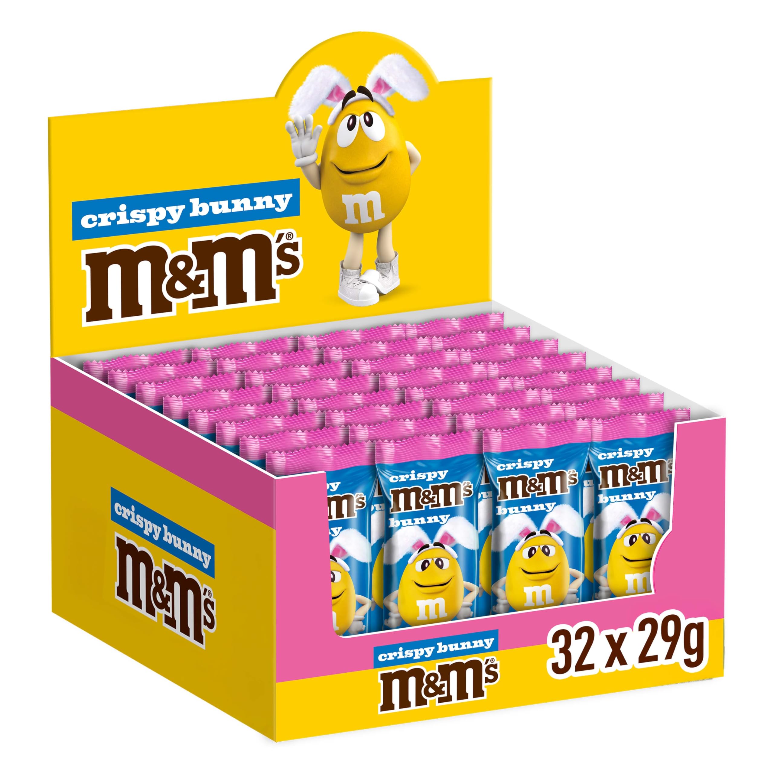 M&M's Milk Chocolate Crispy Bunny - Bulk Easter Chocolate, 32 Pack of 29g Each