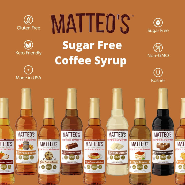 Matteo's Sugar Free Coffee Flavoring Syrup, Hazelnut, 0 Calorie, Keto Friendly, 25.4 Oz