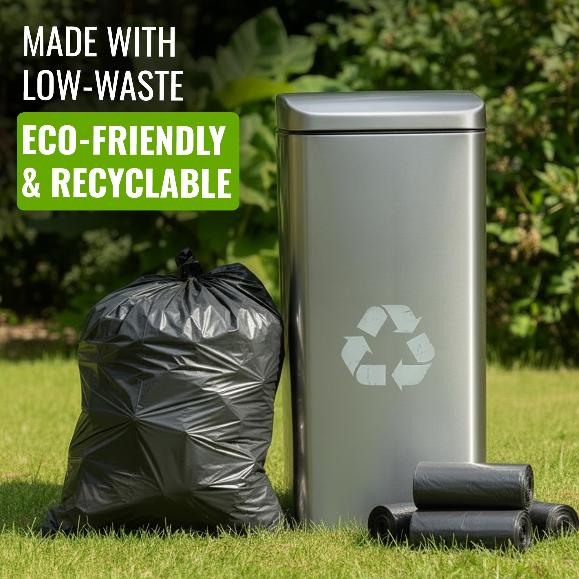 EcoBag Refuse Sacks - 70L Everyday (30µm) Heavy Duty Recyclable Bin Liners, 50 Count 6
