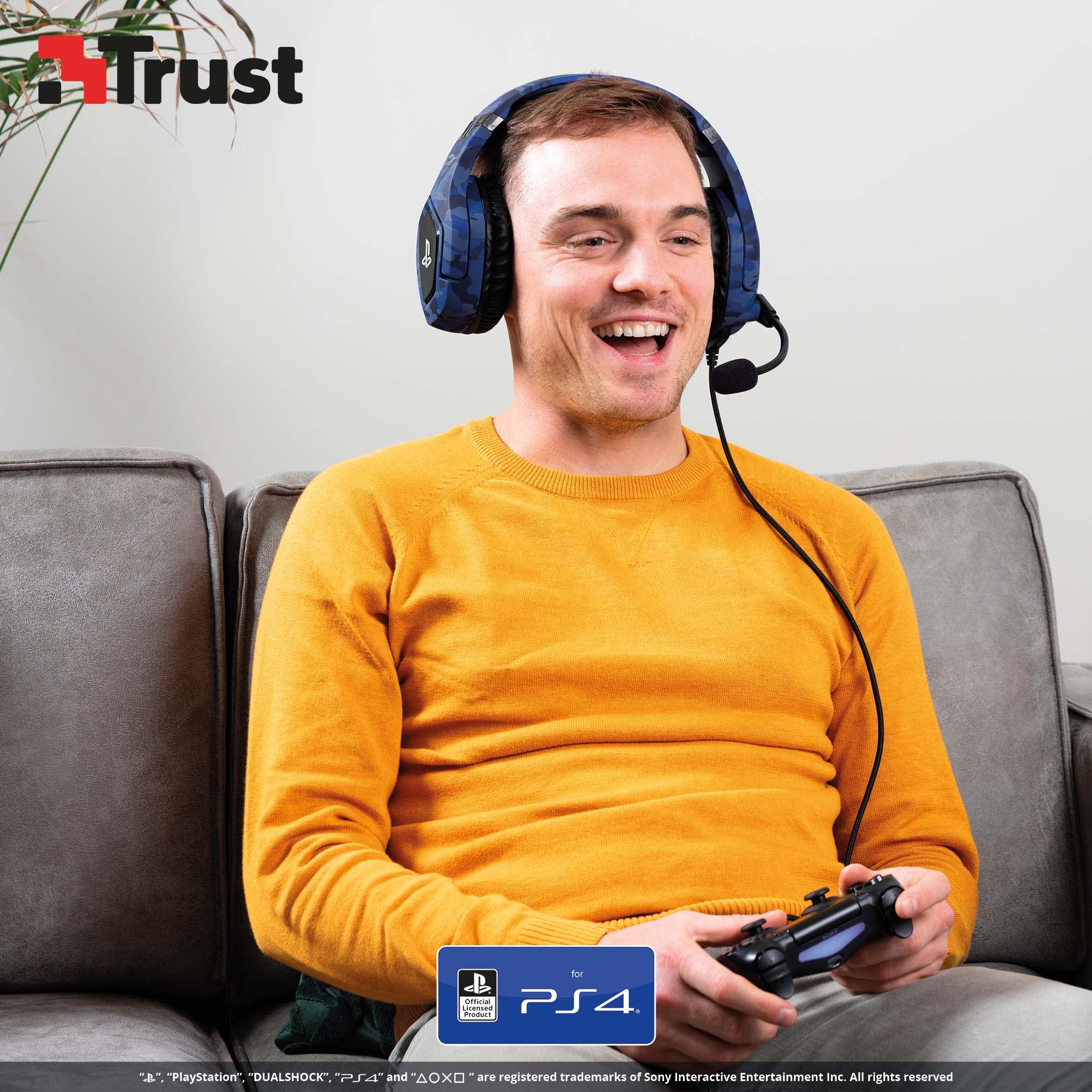 Trust Gaming GXT 488 Forze-B Officially Licensed PS4 PS5 Gaming Headset with 50mm Drivers, Foldable Mic, Blue 9
