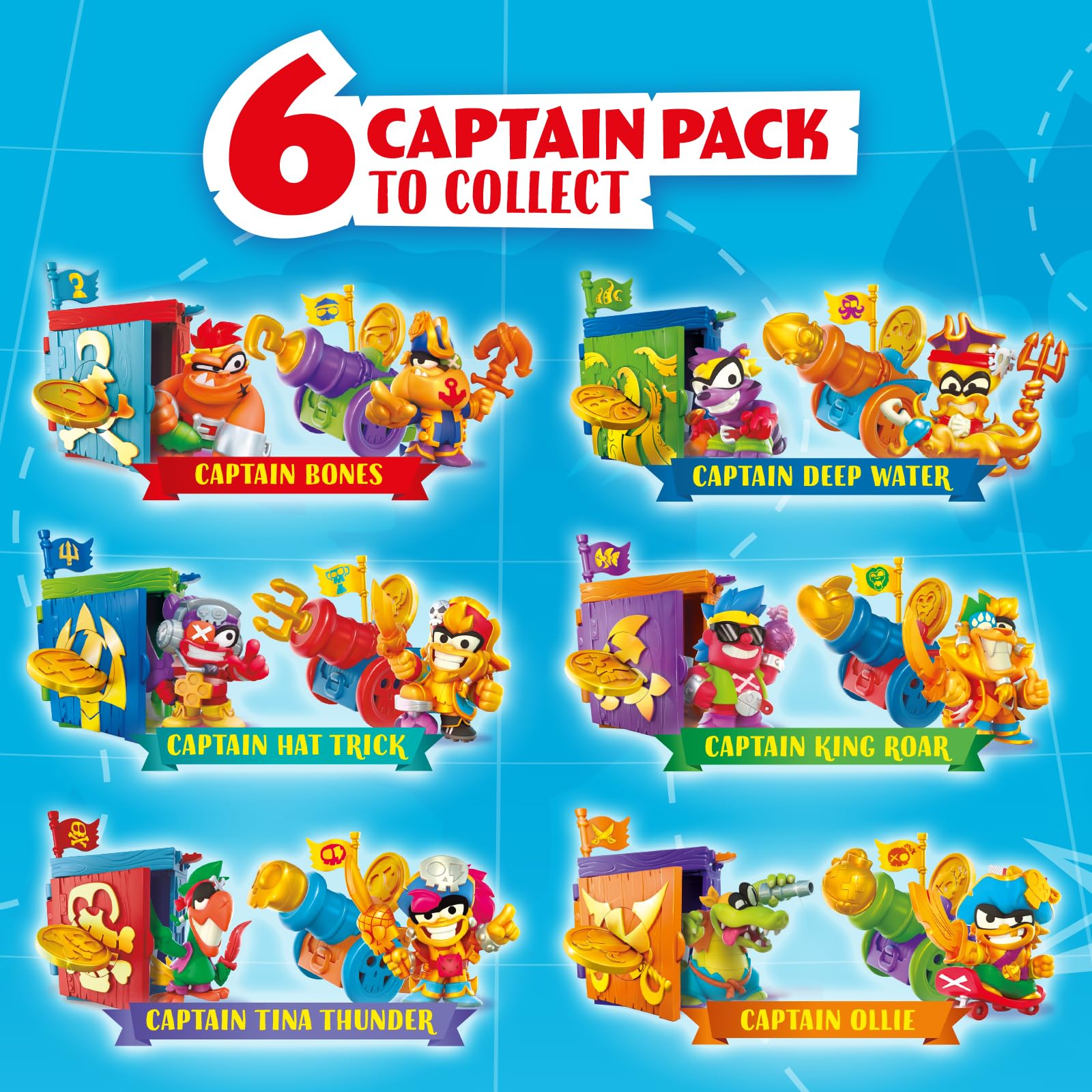 PIRATIX Golden Treasure Series – Captain Pack Hat Trick - 4 Collectible Figures with Fortress, Cannon & Exclusive Treasures 7