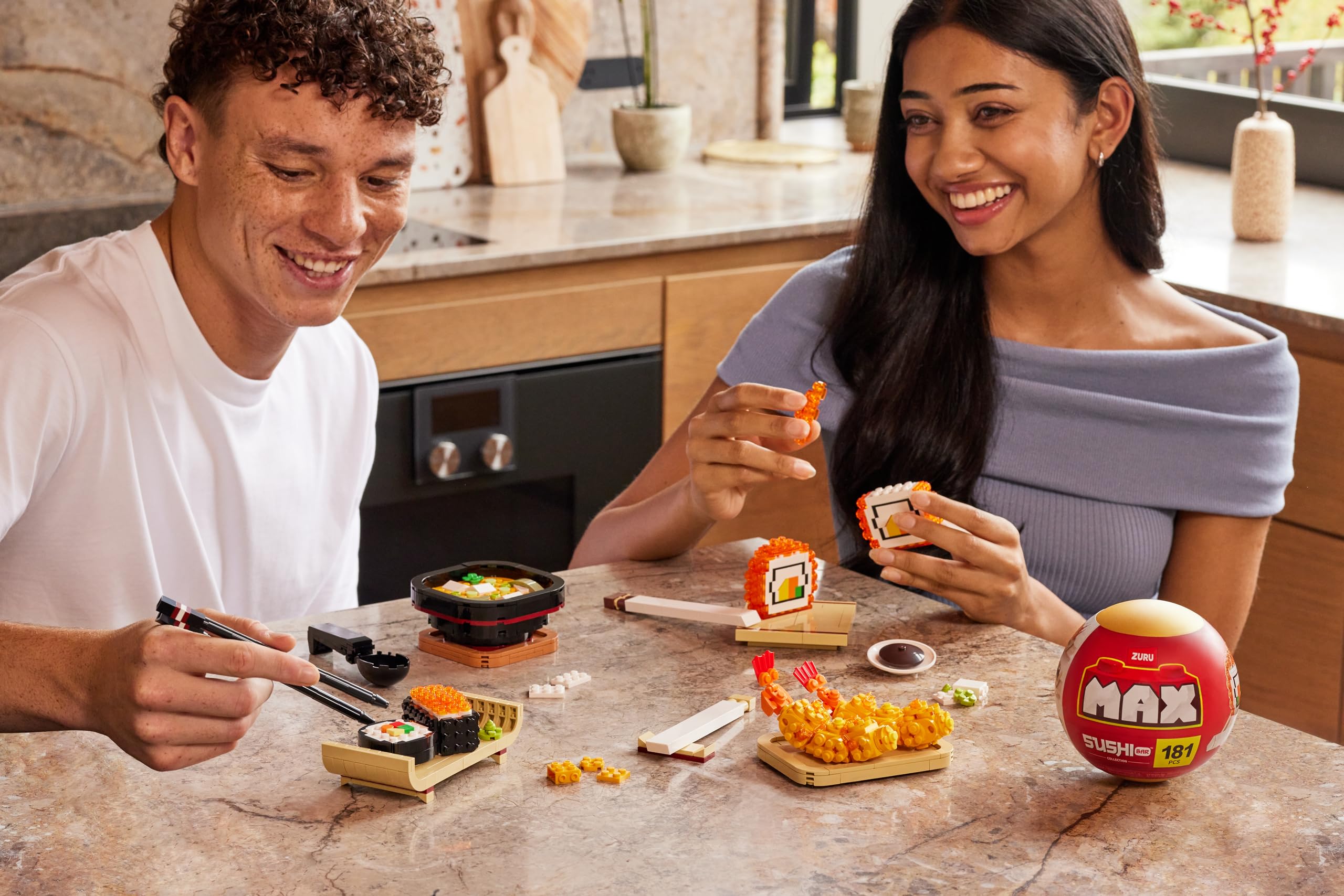 Max Build More Premium Sushi Bar Collection - California Roll Building Set | 181 Pieces | Ages 8+ 5