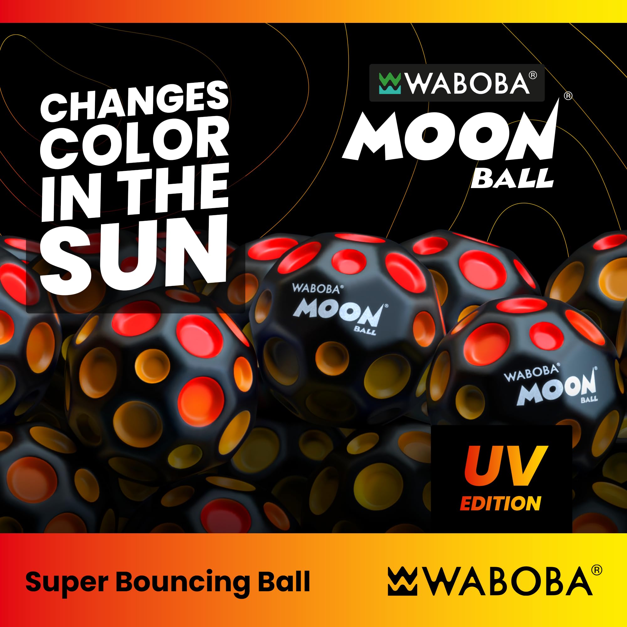 Waboba UV Moon Ball - Hyper Bouncing Up to 100 Feet | UV-Reactive Color | Ages 8+ 2
