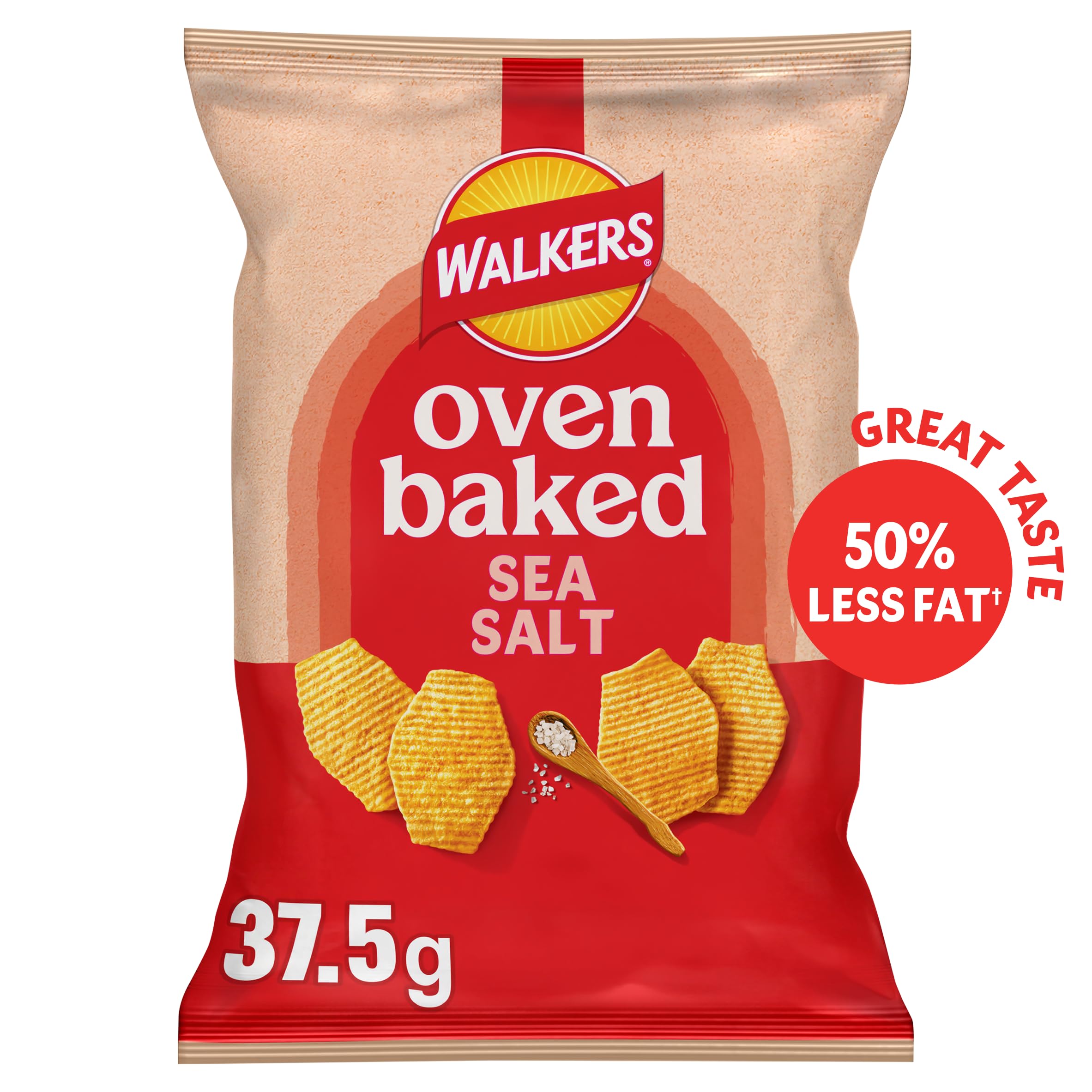 Walkers Baked Sea Salt Snacks Crisps - Baked & Never Fried | 50% Less Fat | 37.5g Single Bag 3
