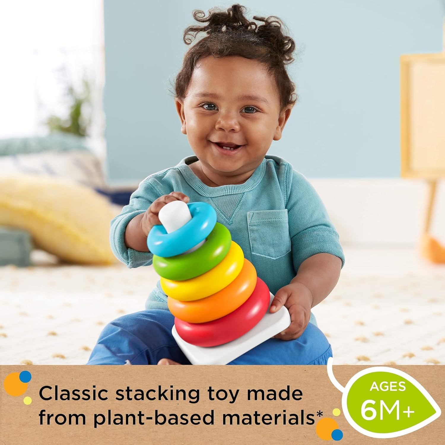 Fisher-Price Eco Rock-a-Stack - Classic Stacking Toy for Babies 6M+ 6