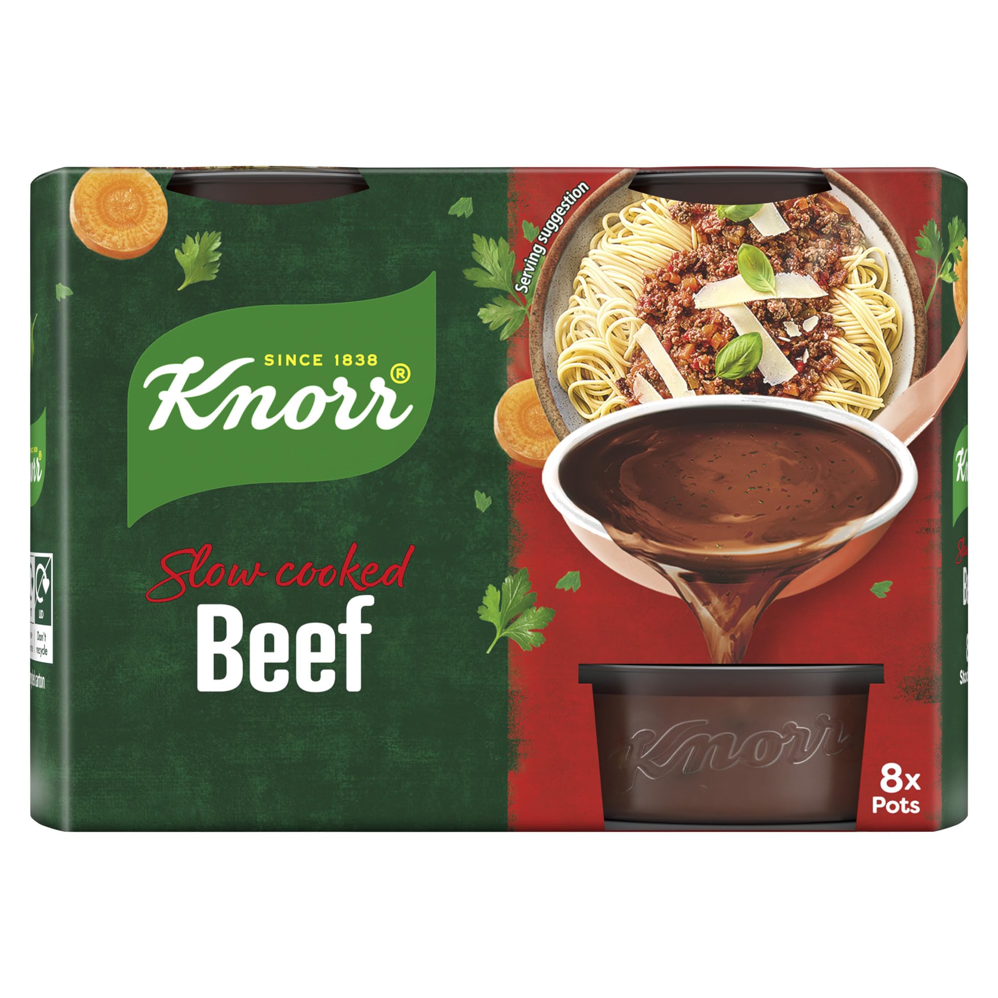Knorr Beef Stock Pots - Rich Beef Flavour, Gluten-Free | 4 x 28g Pots (224g Total) 1