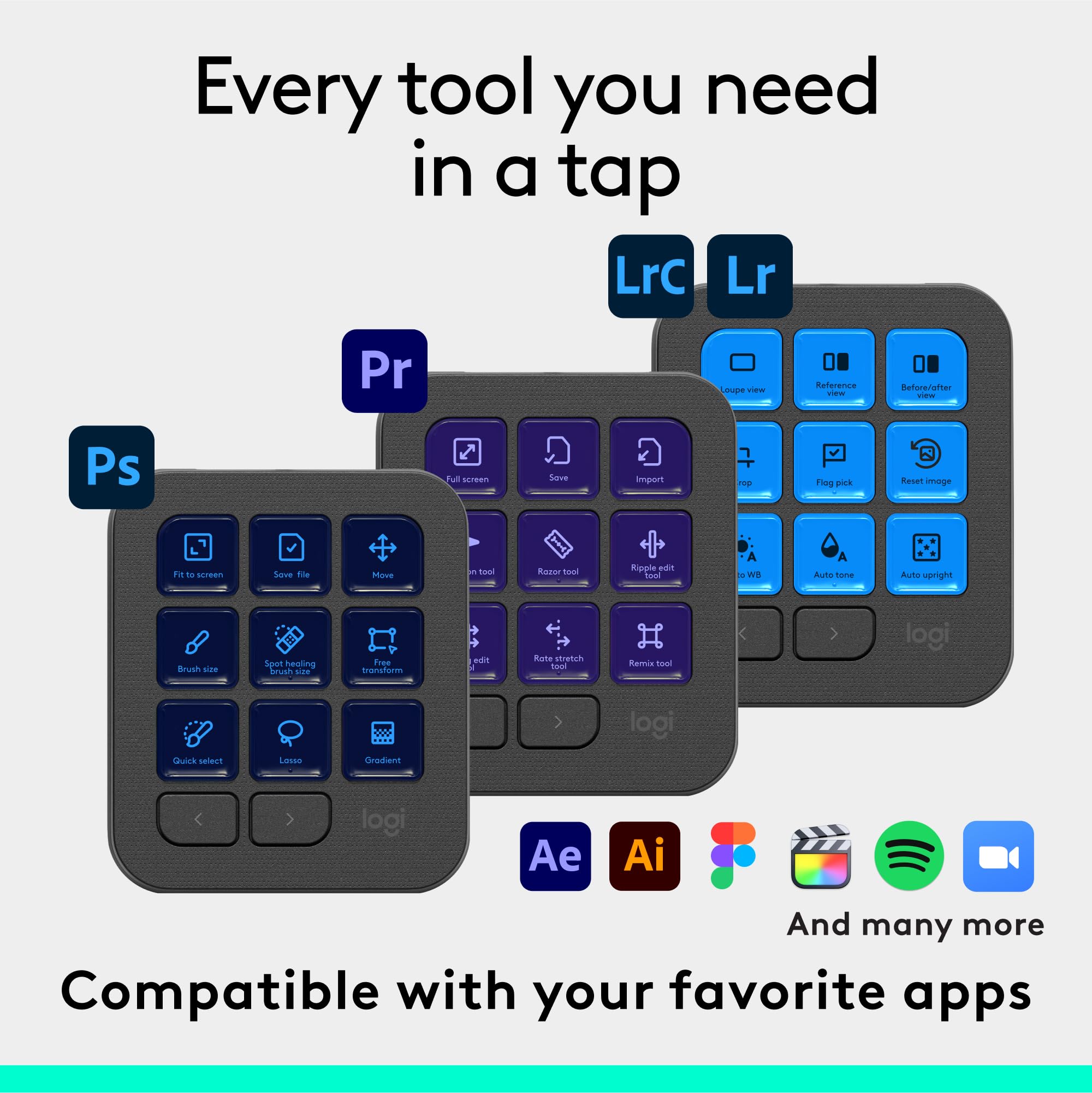 Logitech MX Creative Console - Programmable Keypad with 9 Customisable LCD Keys 7