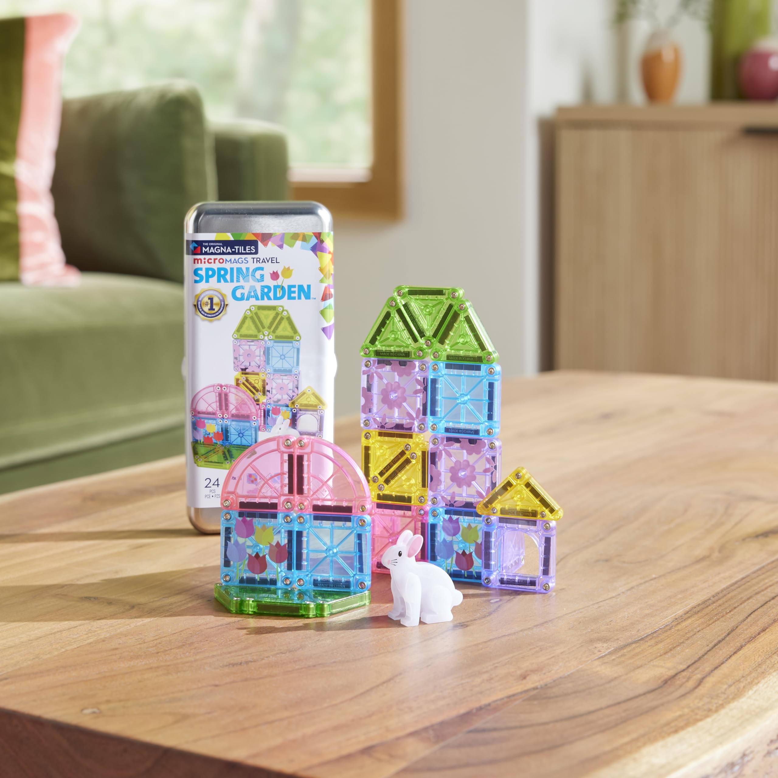 Magna-Tiles Spring Garden Travel Set - 24 Pieces | Ages 3+ | Magnetic Building Toy 5