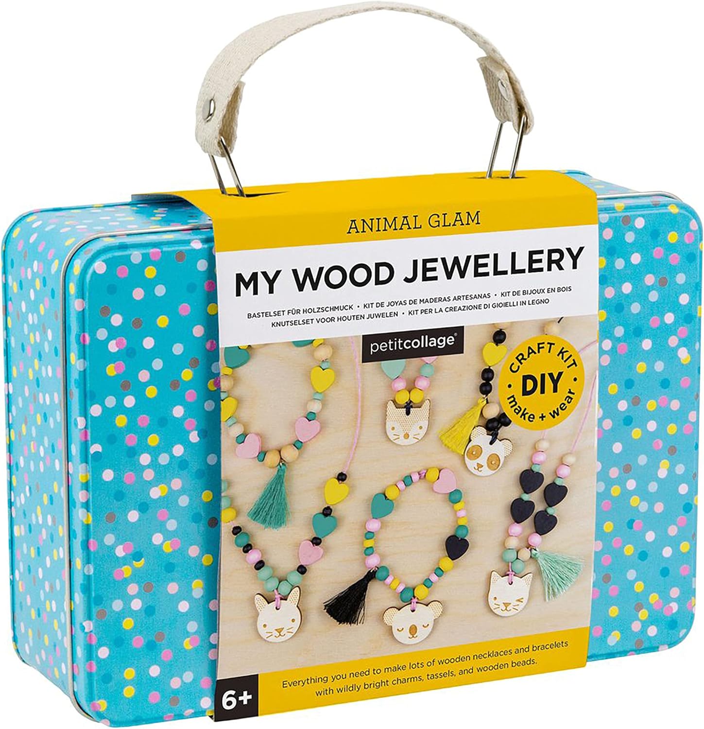 Petit Collage DIY Wood Jewellery Kit - Arts & Crafts for Kids 6+ 1