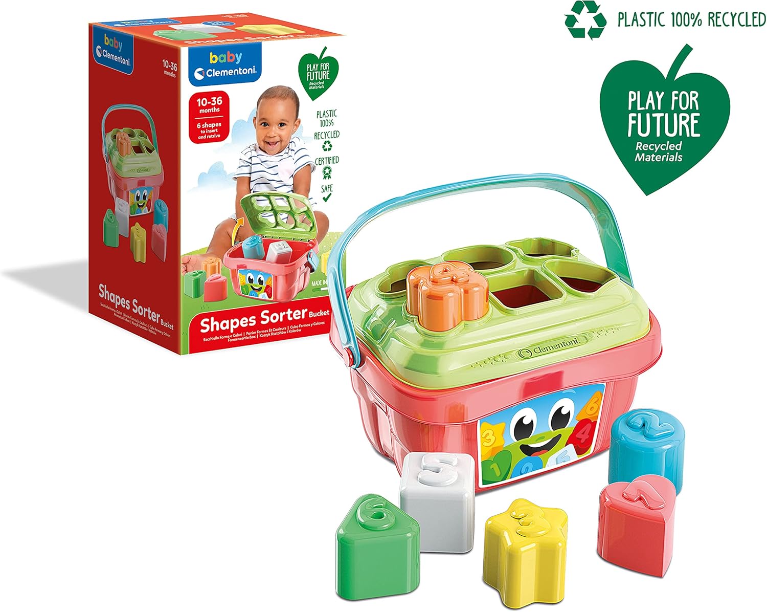 Clementoni Shape Sorter Bucket - Educational Toy for Toddlers 24 Months+ 6