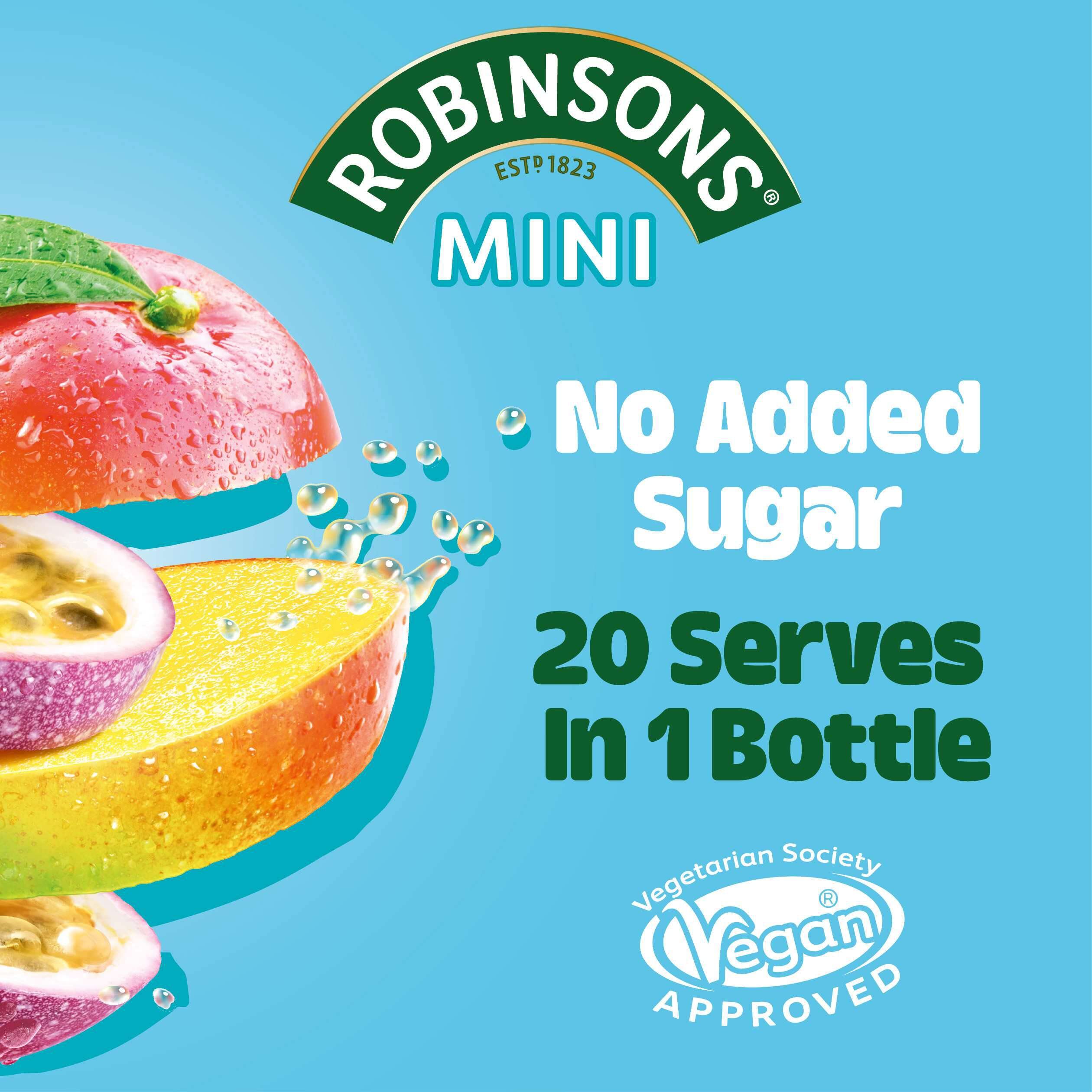 Robinsons Mini Passionfruit and Mango Concentrate - 66 ml | Makes 20 Drinks | No Added Sugar 3