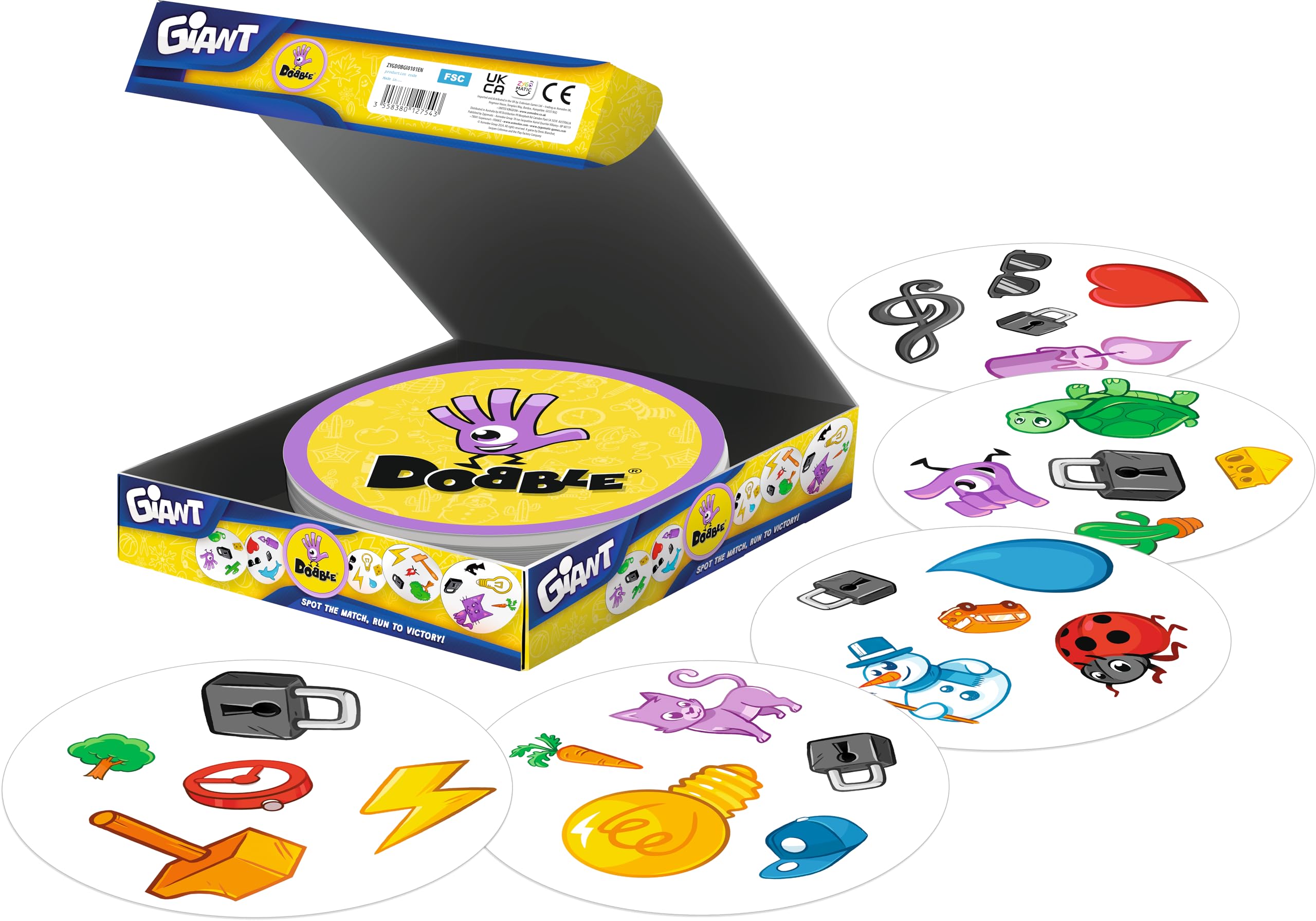 Asmodee Dobble Giant Party Family Card Game | Ages 6+ | 2-12 Players | Large Size