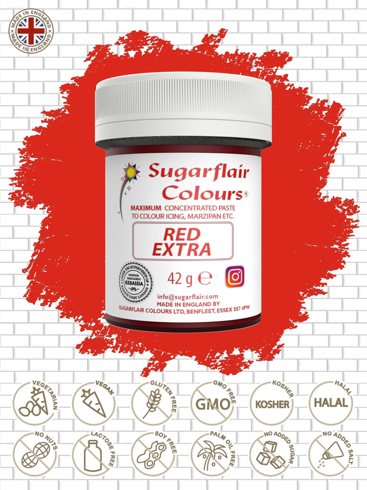 Sugarflair Red Extra Maximum Concentrated Food Colouring Paste 42g