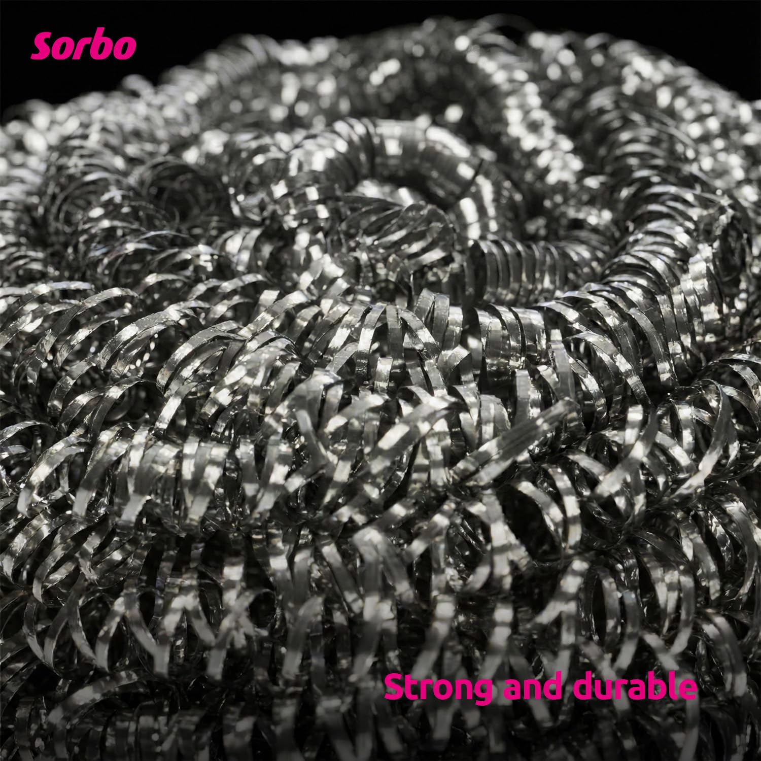 Sorbo Stainless Steel Pan Scourers - Heavy-Duty Scrubbers for Tough Grime | 4 Pack 3