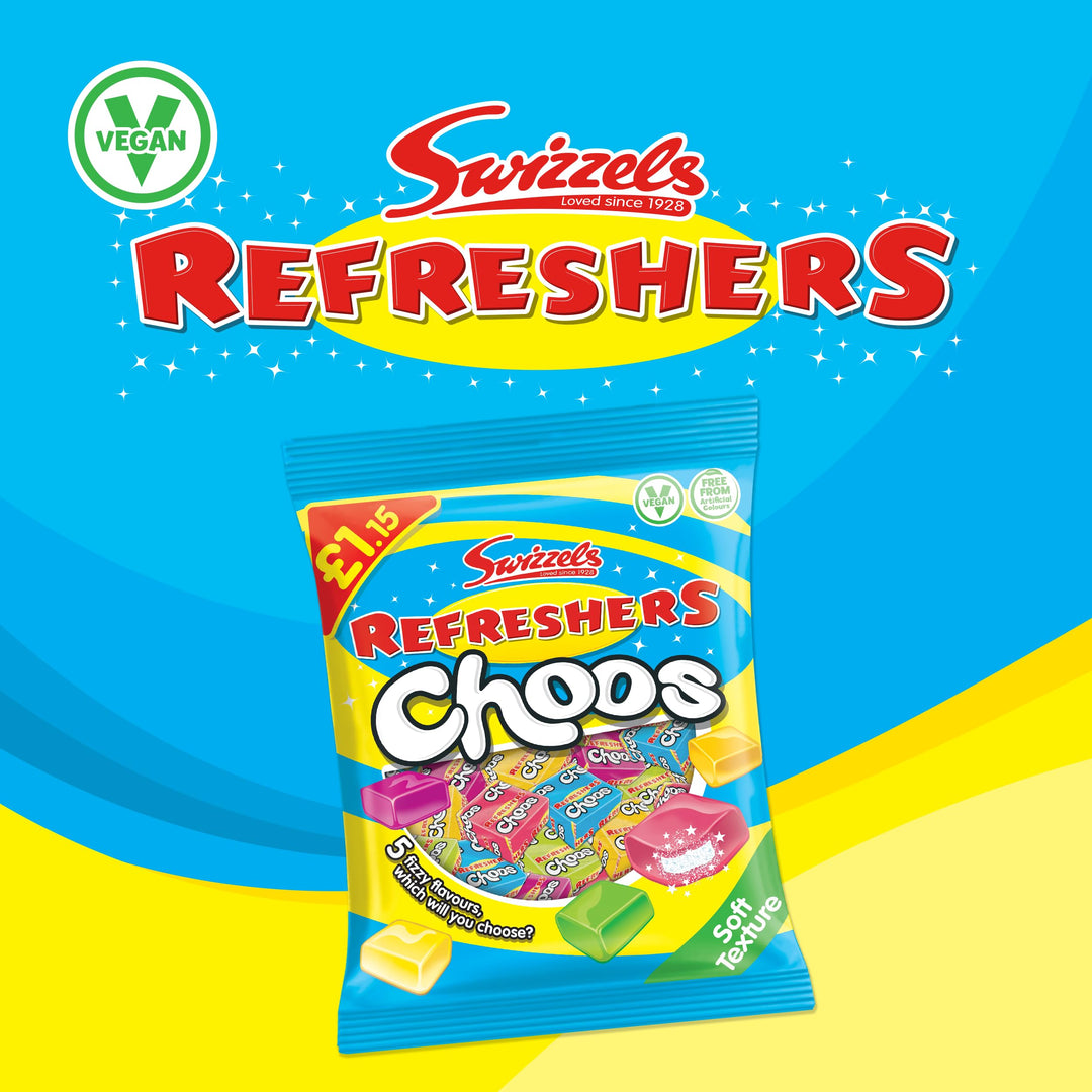 Swizzels Refreshers Choos (115g) - Fruity Fizzy Chewy Sweets Assortment