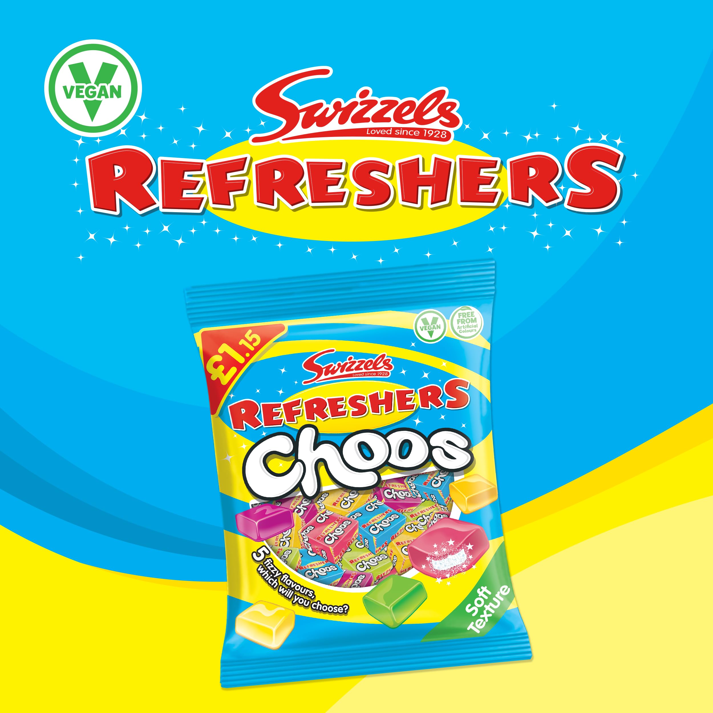 Swizzels Refreshers Choos - Fizzy Fruit Chewy Sweets | 115g Bag 2