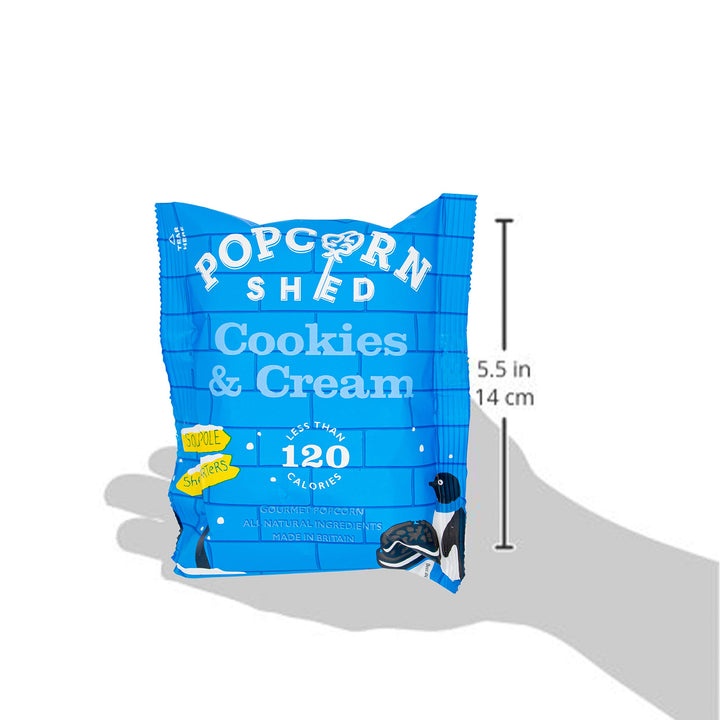 Popcorn Shed Cookies & Cream Popcorn Snack Pack - Handcrafted Natural Vegetarian Snack, 24g