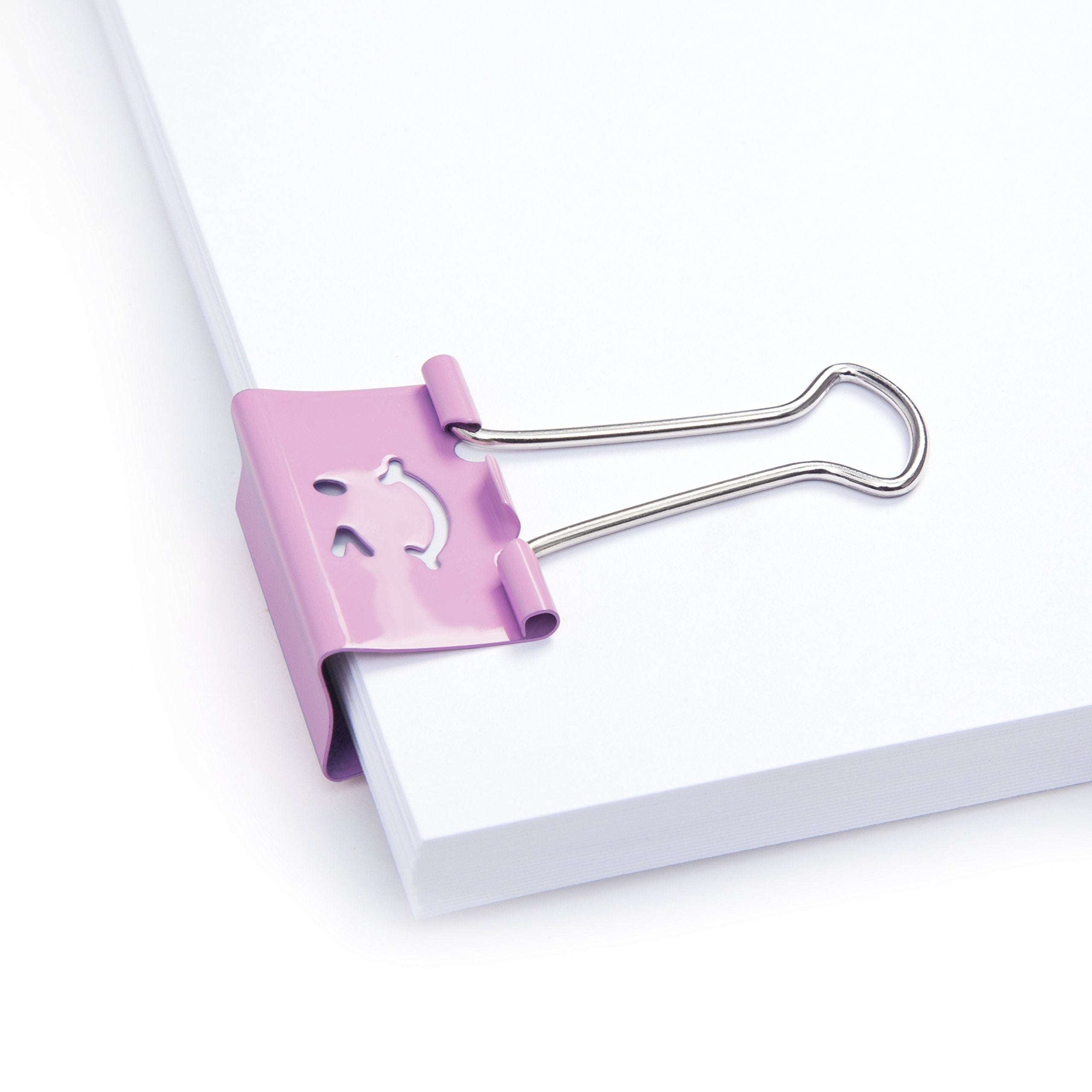 RAPESCO Fold-Back Binder Clips - 1-1/4-Inch, Assorted Emojis, Candy Pink, Box of 20 3
