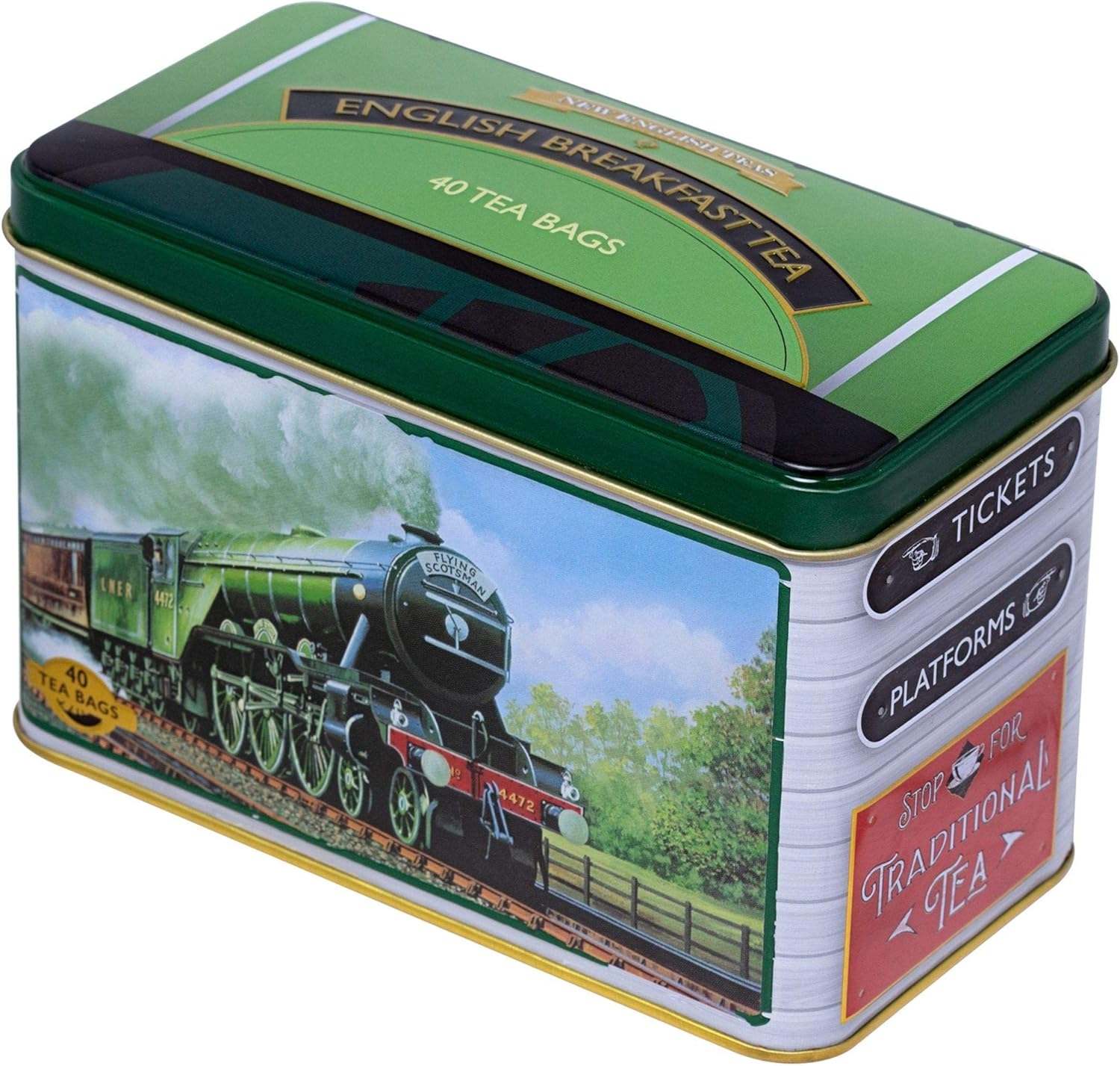 New English Teas Flying Scotsman Tea Caddy - 40 English Breakfast Teabags 3