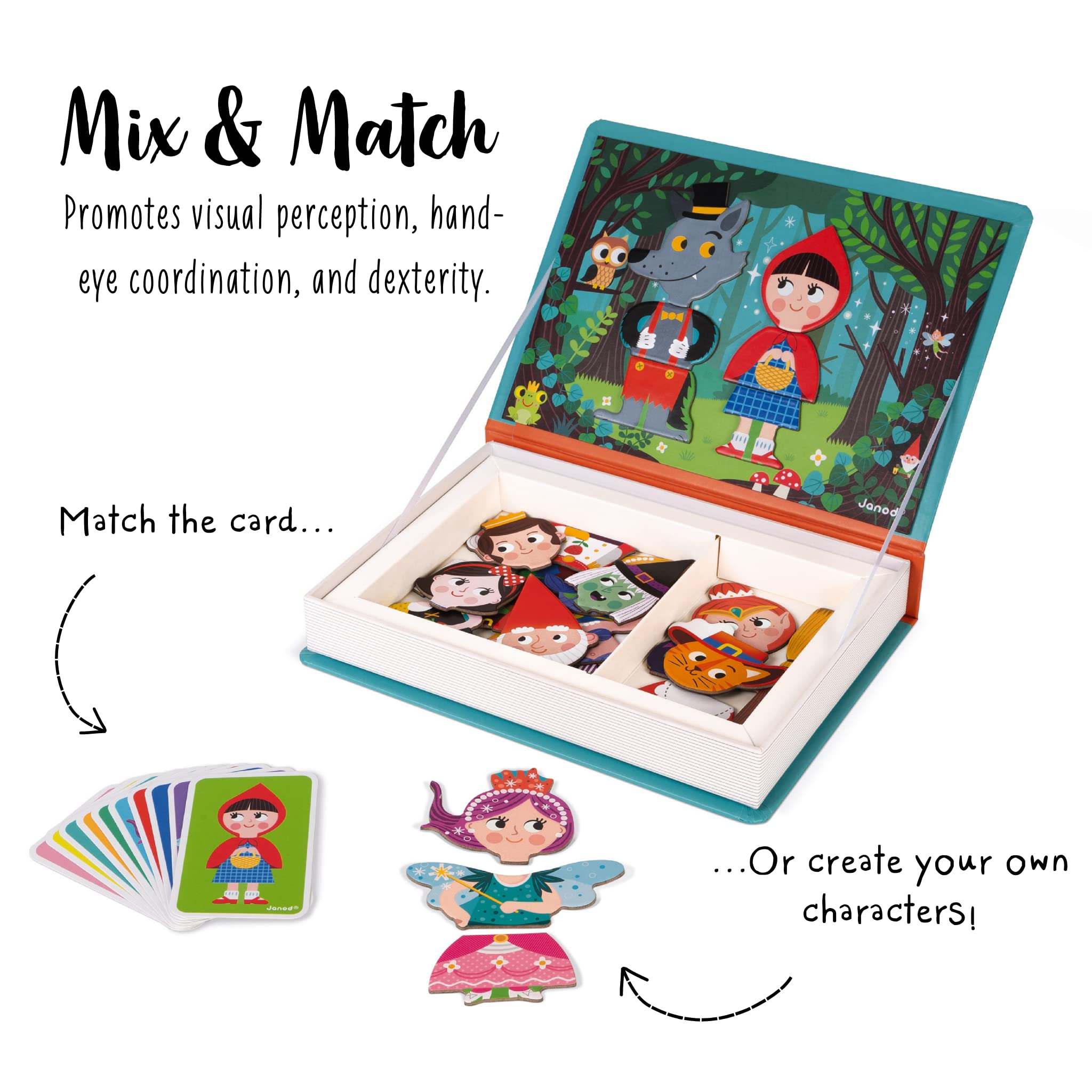 Janod Magneti'Book Story Book - 40-Piece Magnetic Educational Set for Ages 3+ 6