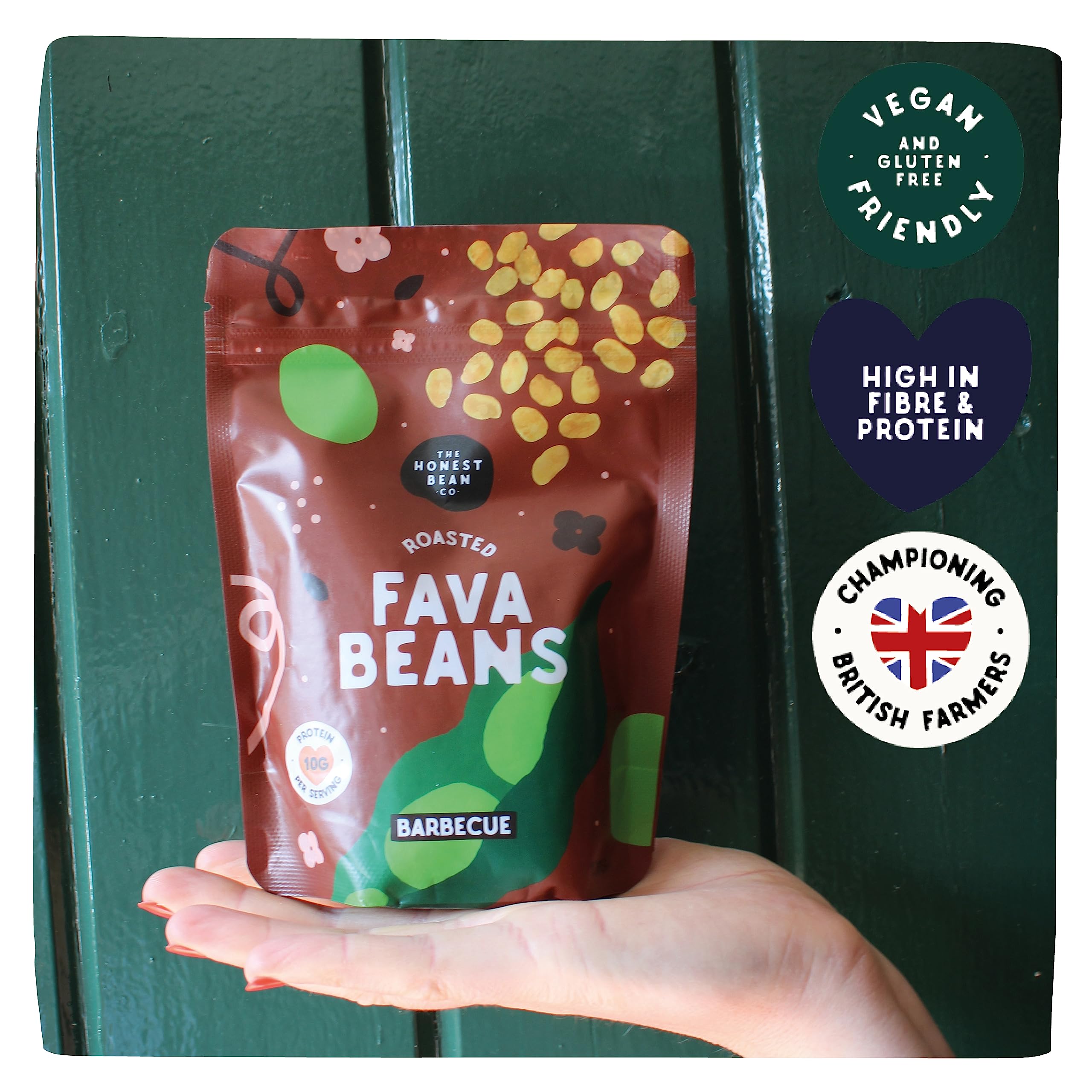 The Honest Bean Co Roasted Fava Bean Variety Pack - Lightly Salted, Sea Salt & Cider Vinegar, BBQ, Chilli Lemon, Seaweed & Miso, Black Garlic & Herb 4