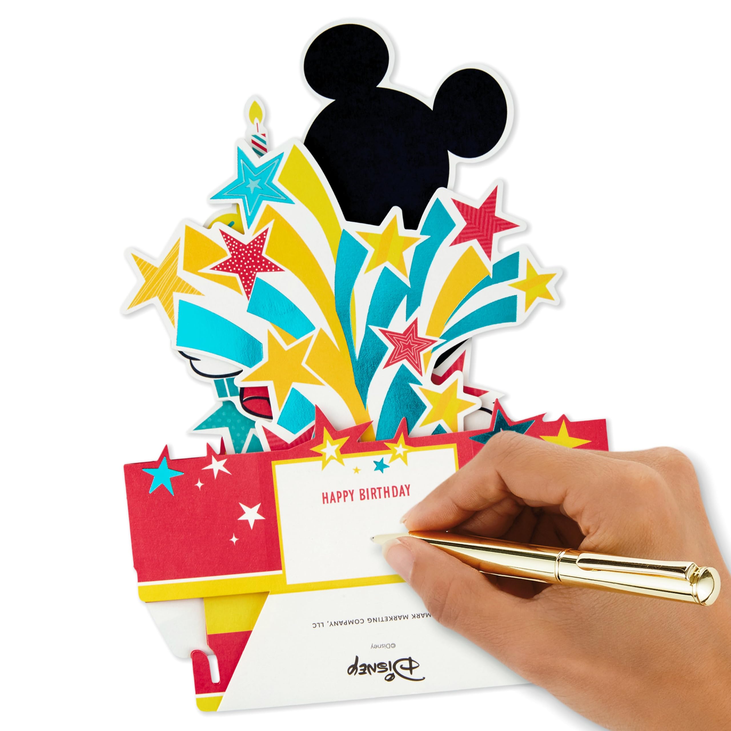 Hallmark Disney Mickey Mouse 3D Pop-Up Birthday Card with Cupcakes & Stars | H17.3cm x W11.9cm 6