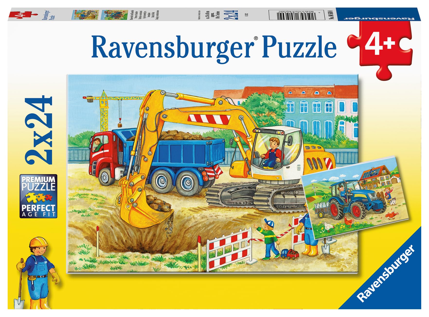Ravensburger Farm & Building Site 2x 24-Piece Jigsaw Puzzles for Kids Age 4+ 1