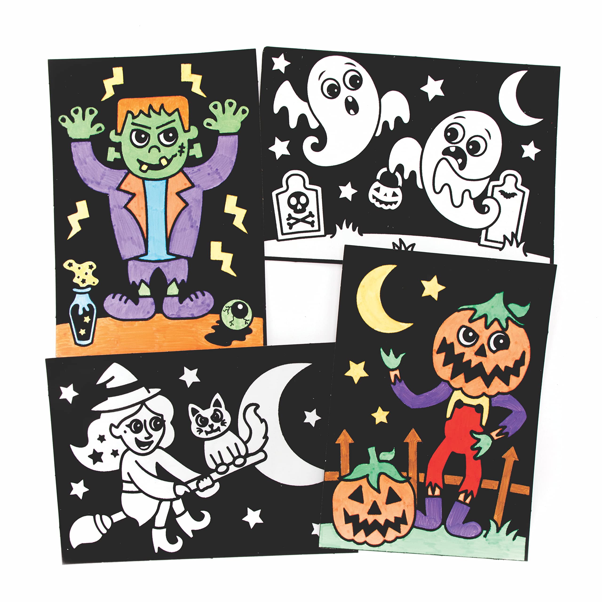 Baker Ross Halloween Colour In Picture Decorations - Pack of 10 Felt Craft Kit 1