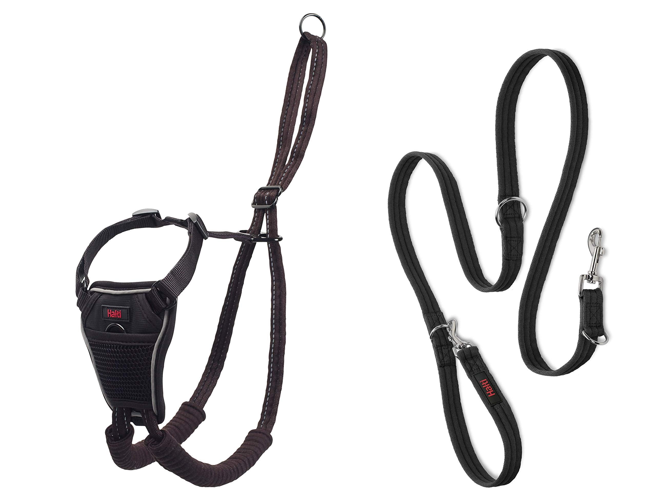 Halti No Pull Harness & Training Leash Set - Stops Pulling, Front Control Steering | Size Large, Black 1