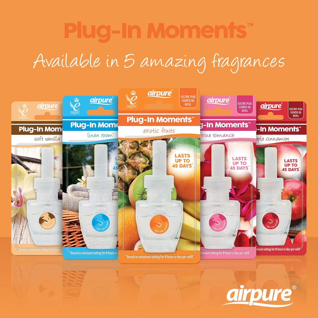 Airpure Plug-In Moments Refill Air Freshener - 20ml Long-Lasting Scented Oil for Home or Office