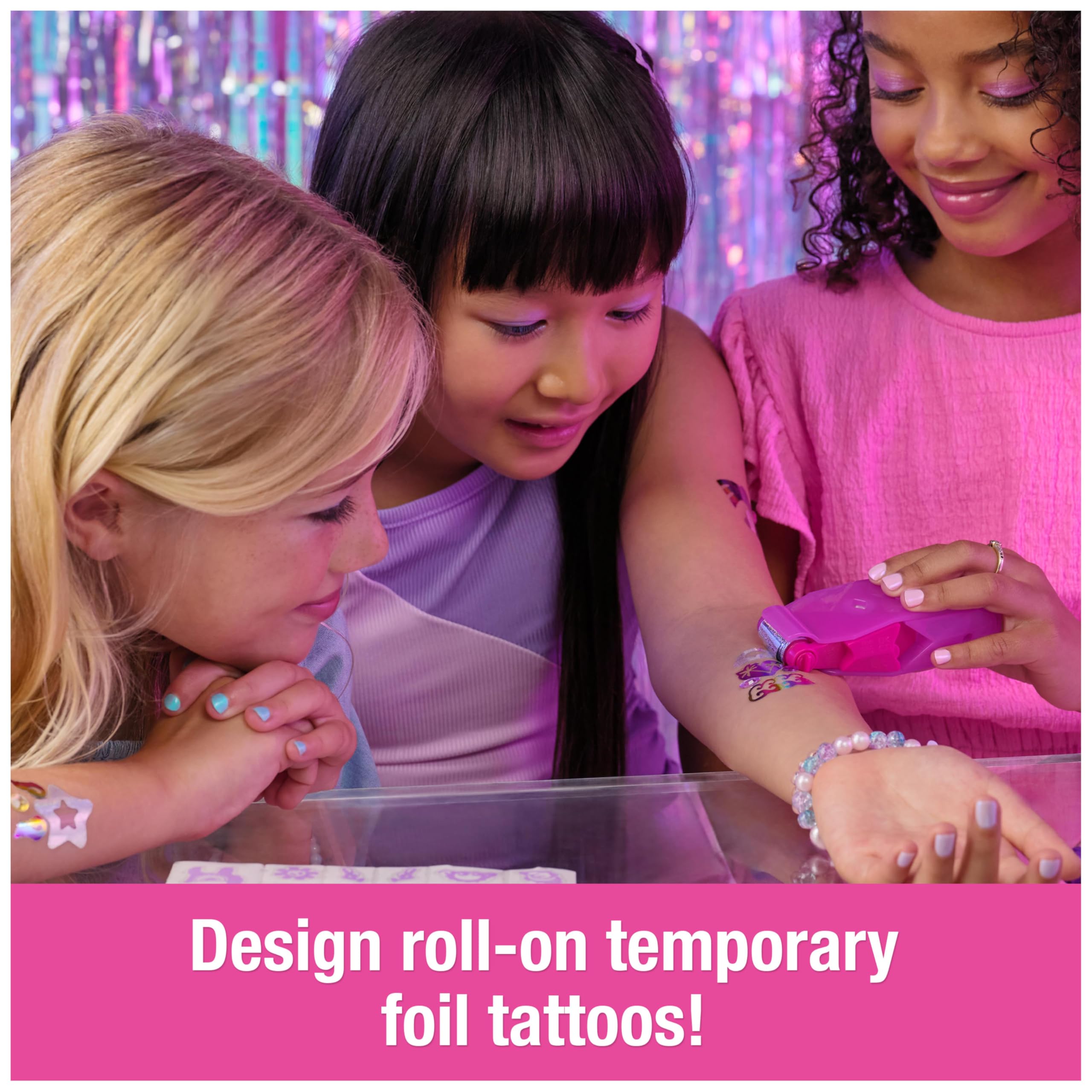 Cool MAKER Shimmer Me Body Art Roller Kit with 135 Metallic Temporary Tattoo Designs for Girls Aged 7+ 2