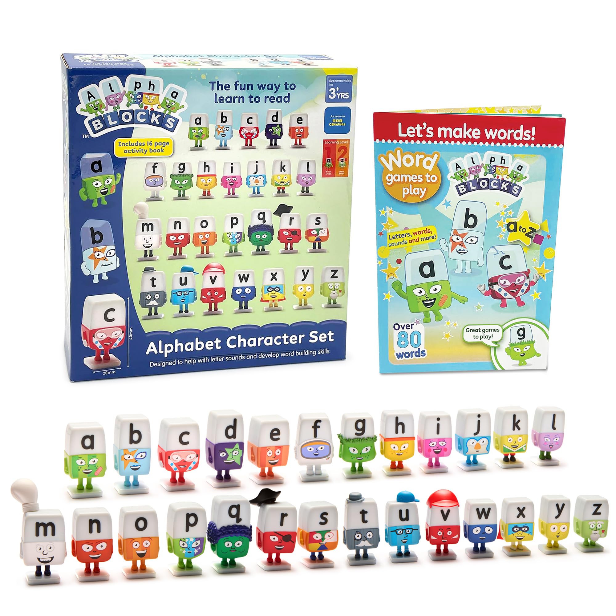 Alphablocks Alphabet-Zeichensatz – 26-Buchstaben-Lernspielset zur Lautbildung für Kinder