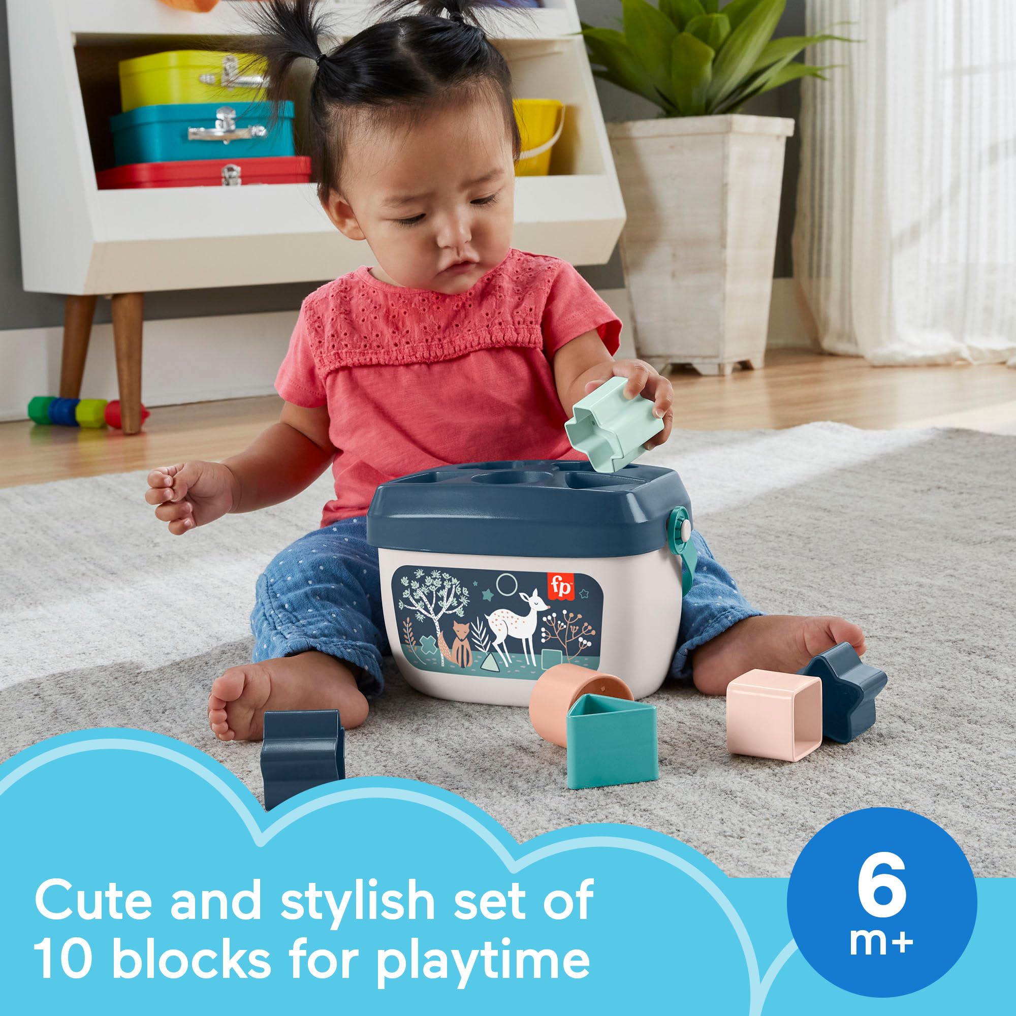 Fisher-Price Baby's First Blocks Set of 10 Shape Sorting Blocks for Infants 6+ Months | HJP20