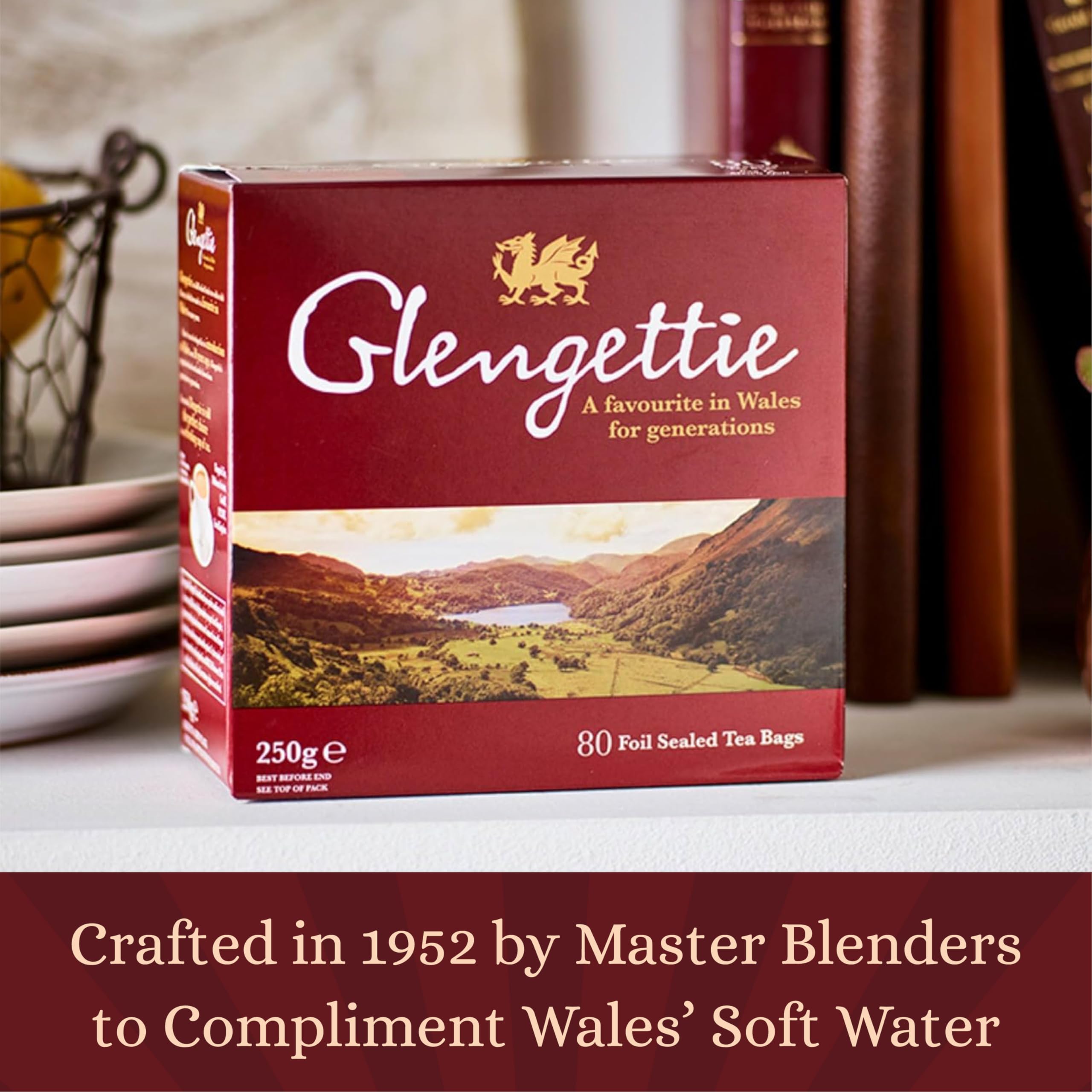 Glengettie Strong Black Tea Bags - 80 Count, 250g Foil Sealed Pack 8