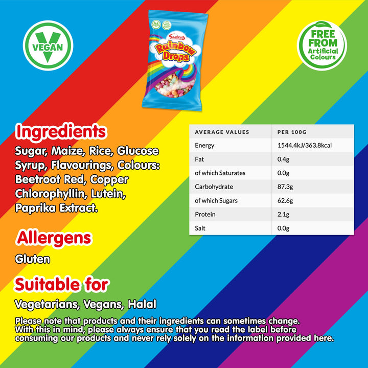 Swizzels Giant Rainbow Drops 70g - Fruity Chewy Candy Treat