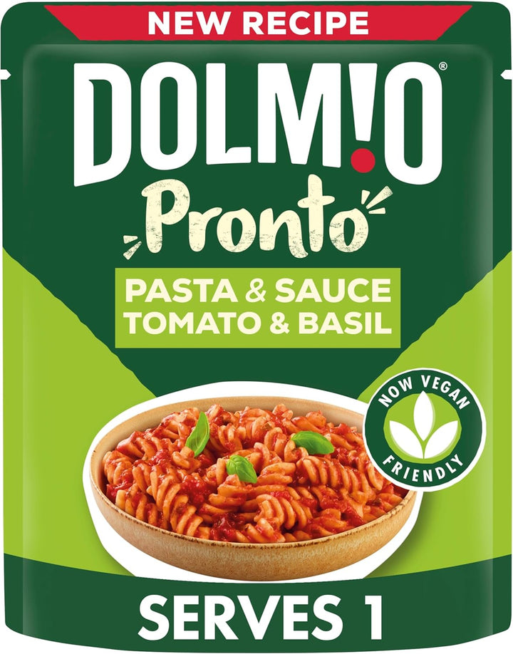 Dolmio Pasta Pronto Tomato & Basil Microwave Fusilli with Sauce, 6-Pack