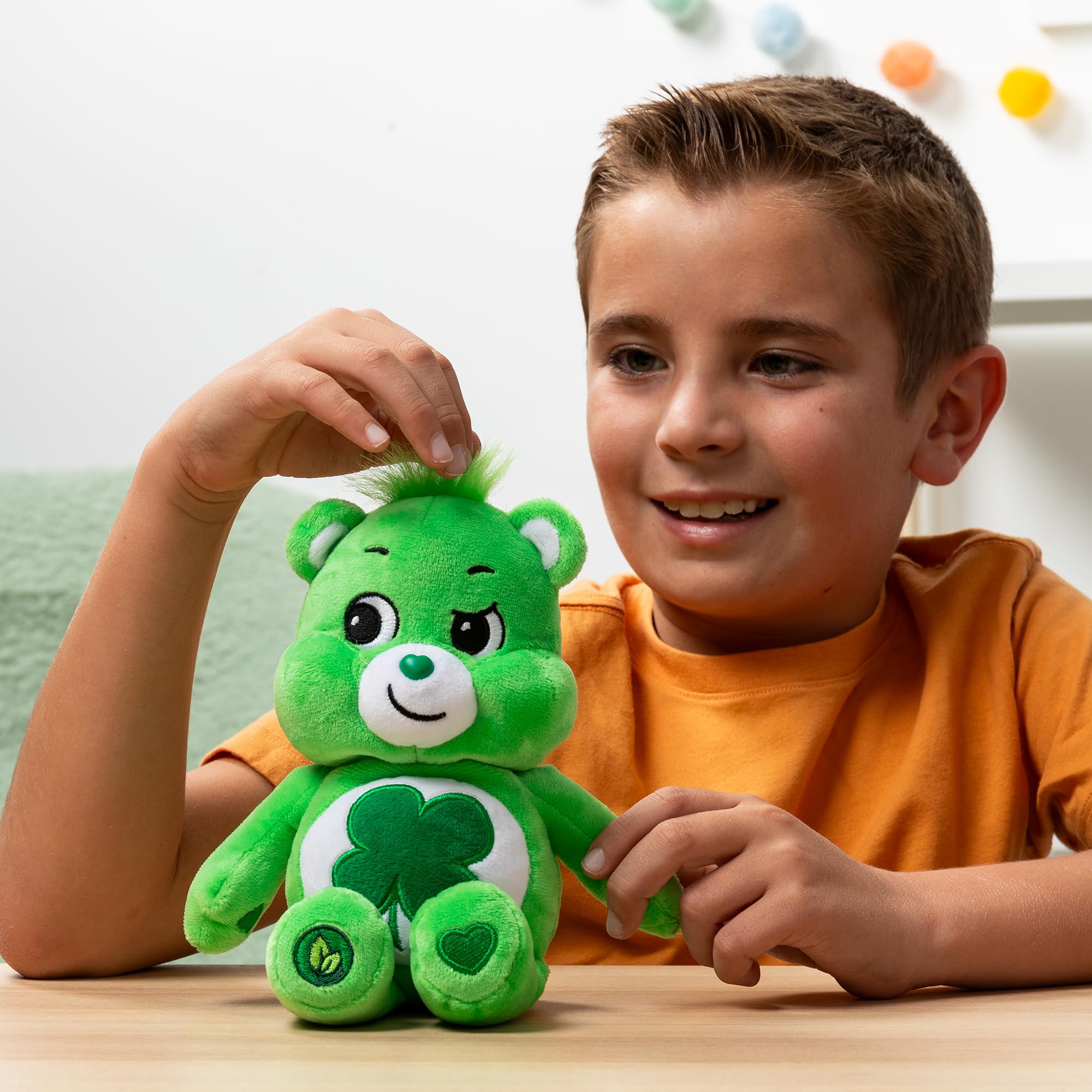 Care Bears Good Luck Bear 9 Inch Plush Toy - Green Four-Leaf Clover Collectible 12