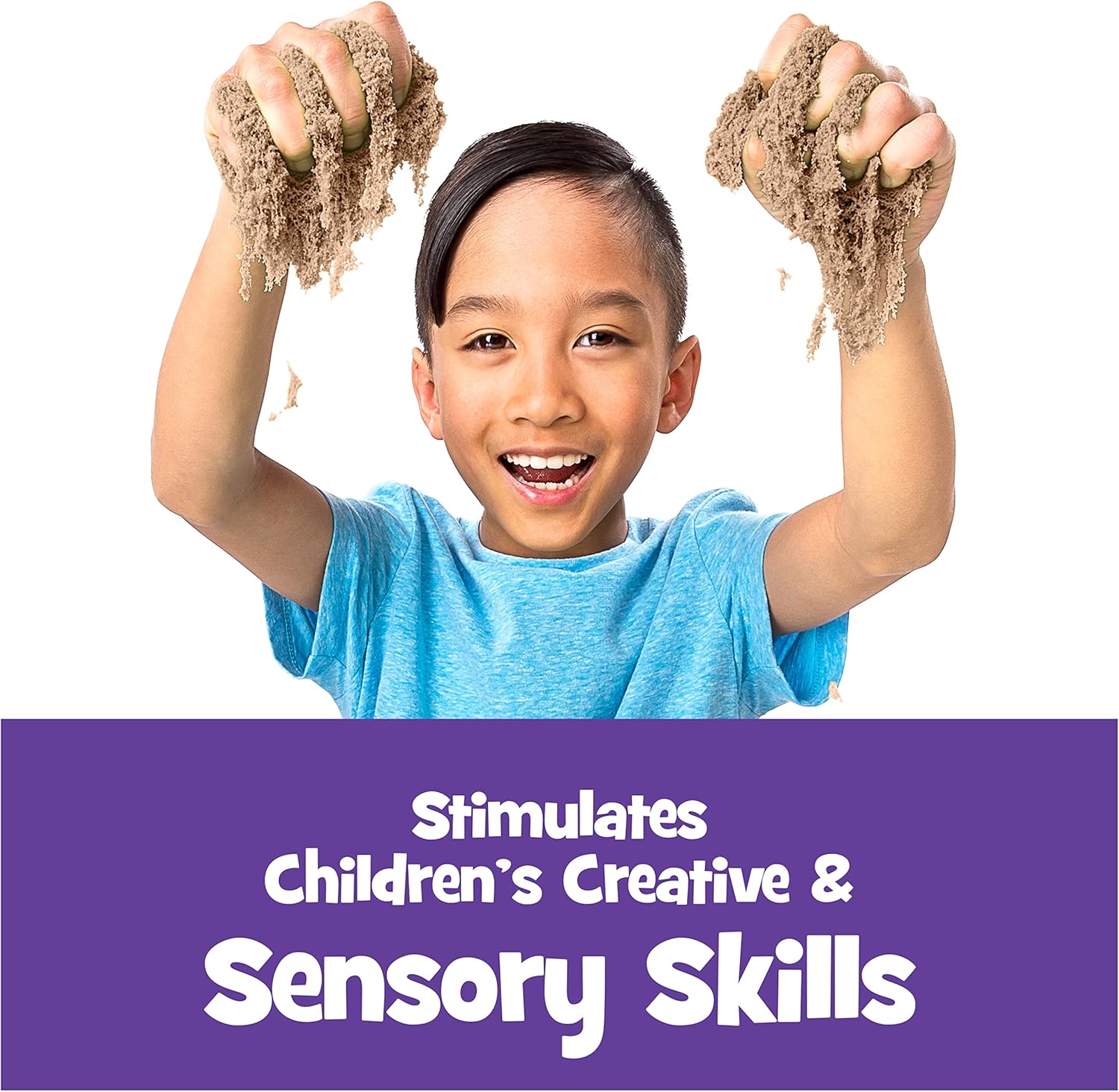 Kinetic Sand Naturbraun 907 g – Sensorischer Spielsand zum Drücken und Formen für Kinder 7