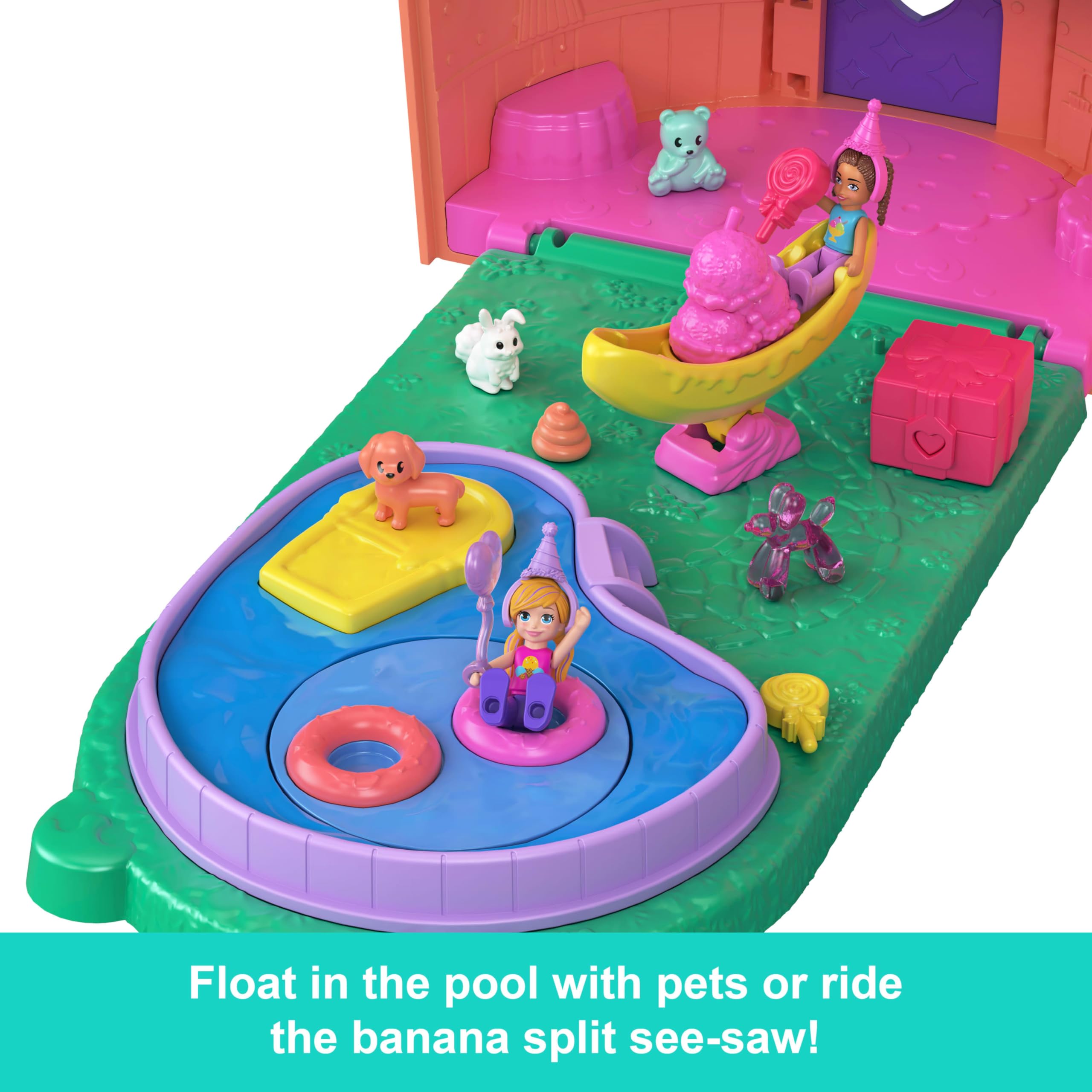 Polly Pocket Micro-Puppen und großes Gelato-Haus-Spielset – Eisbär-Thema, 4–8 Jahre 3