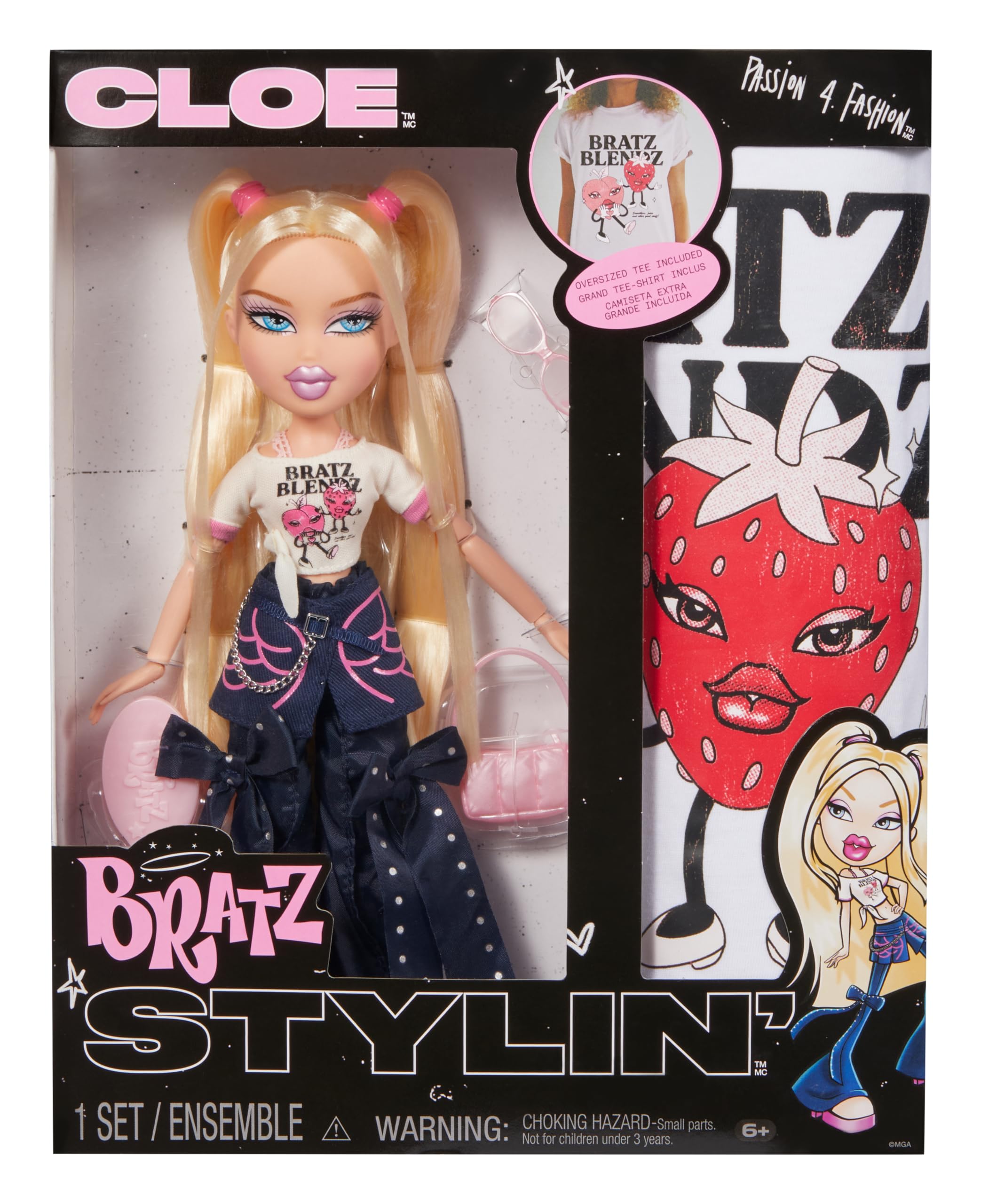 Bratz Stylin' Cloe Fashion Doll with Customizable T-Shirt and Matching Accessories 1