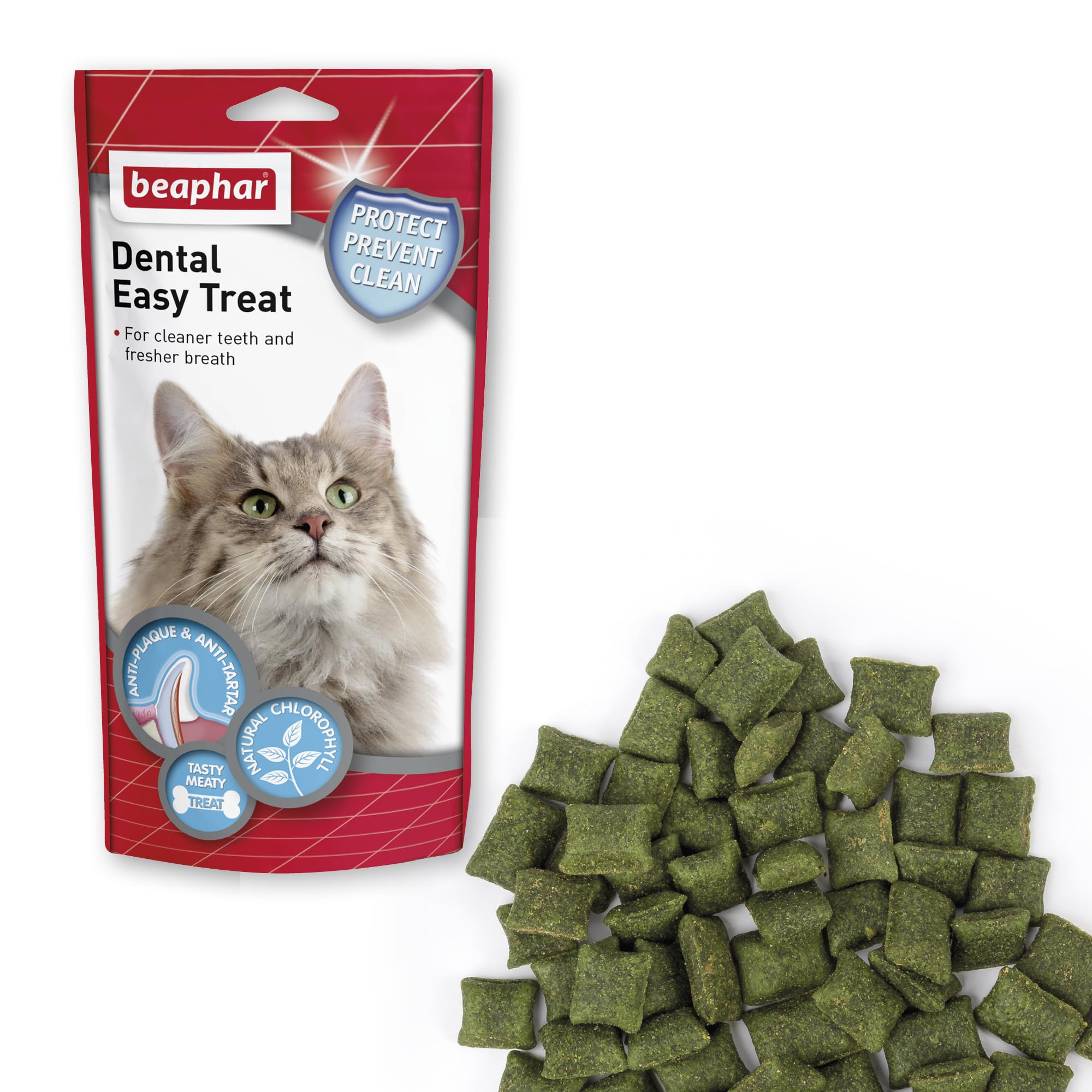 Beaphar Dental Easy Treats for Cats - Cleaner Teeth & Fresher Breath | Chlorophyll Added | All Breeds 2
