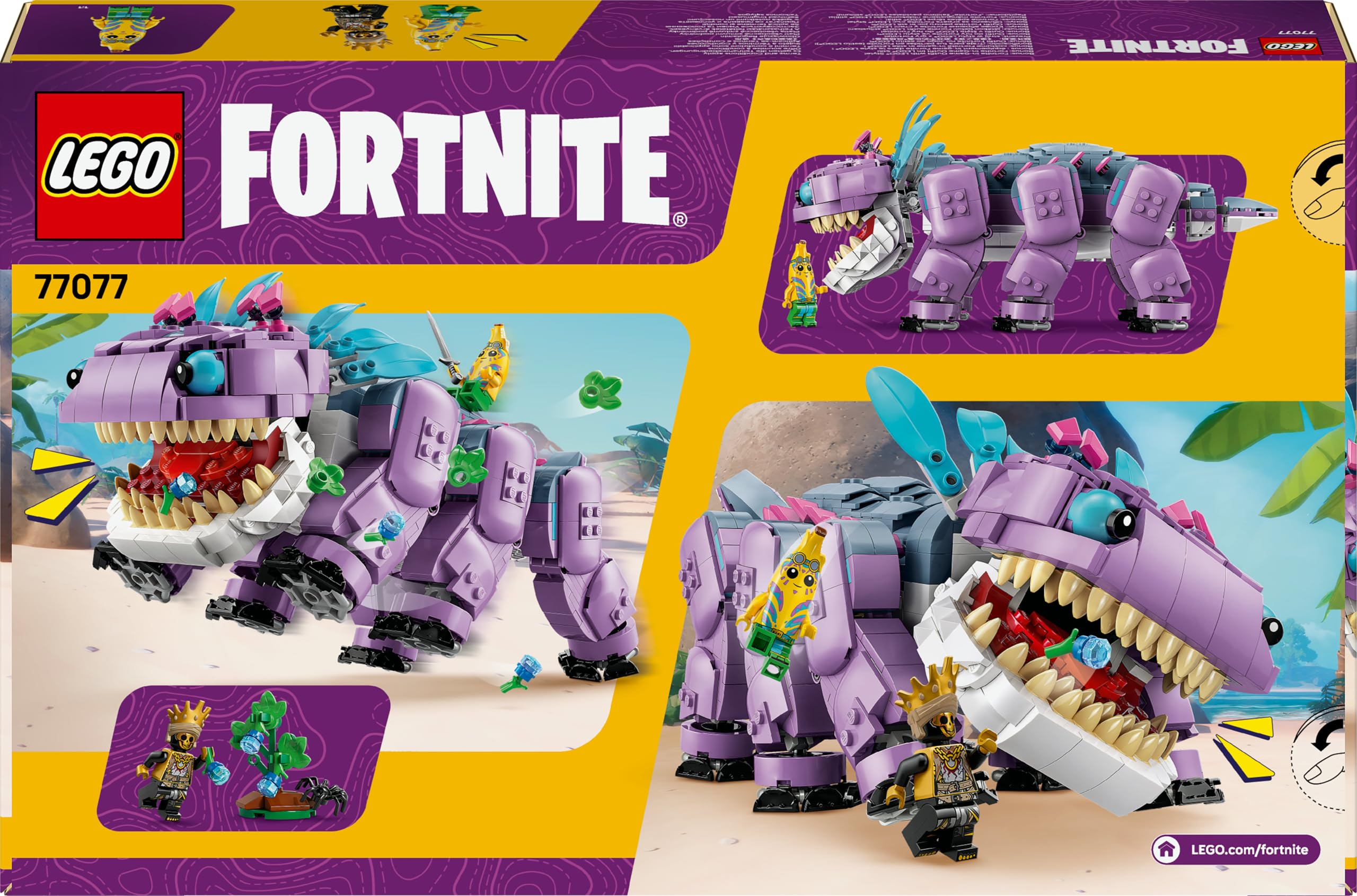 LEGO Fortnite Klombo Figure 77077 - Buildable Dino Toy with Oro & Island Peely Minifigures, Bonus In-Game Outfit 4