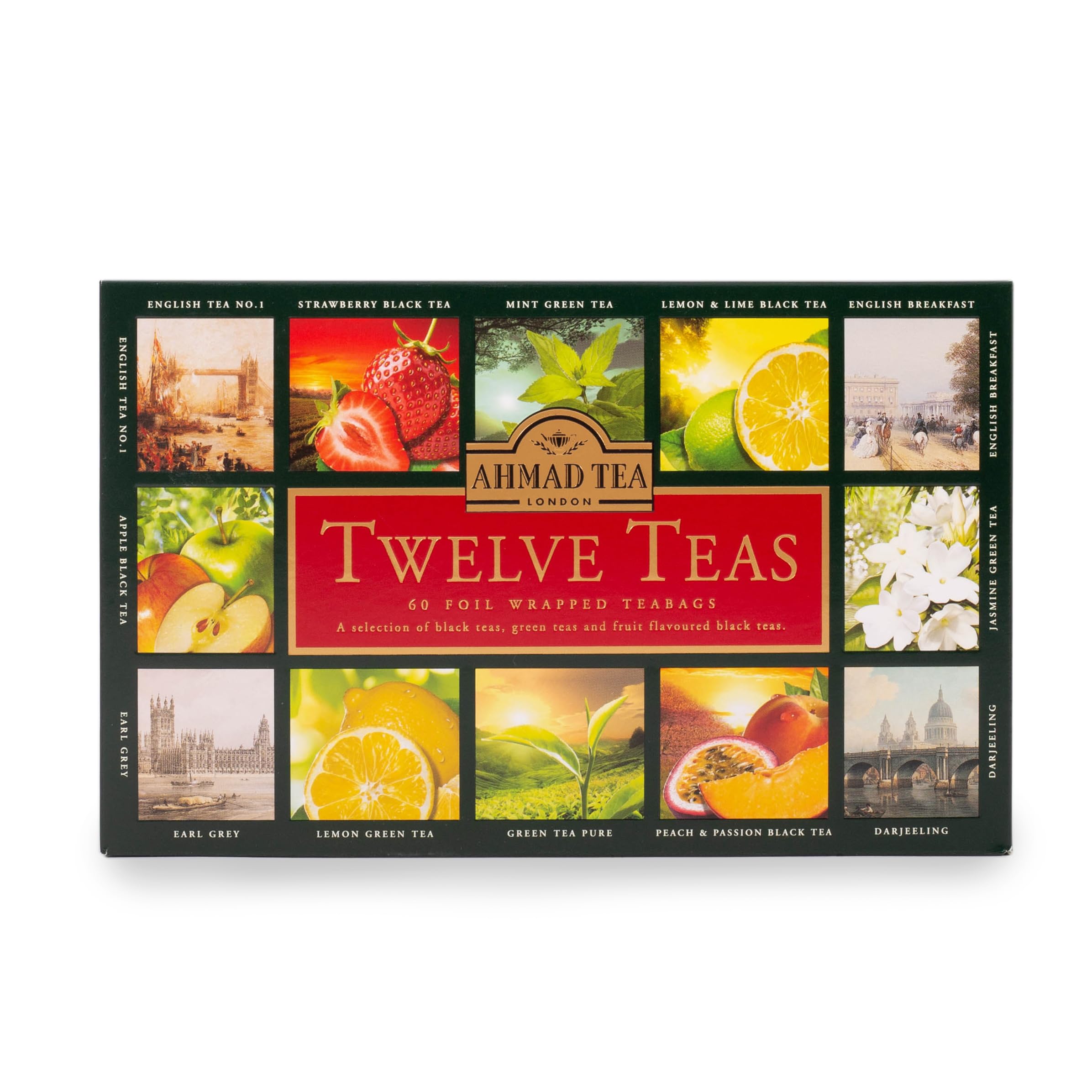 Ahmad Tea Twelve Teas Collection - 60 Tea Bags with Black, Green & Fruit Flavoured Teas 13