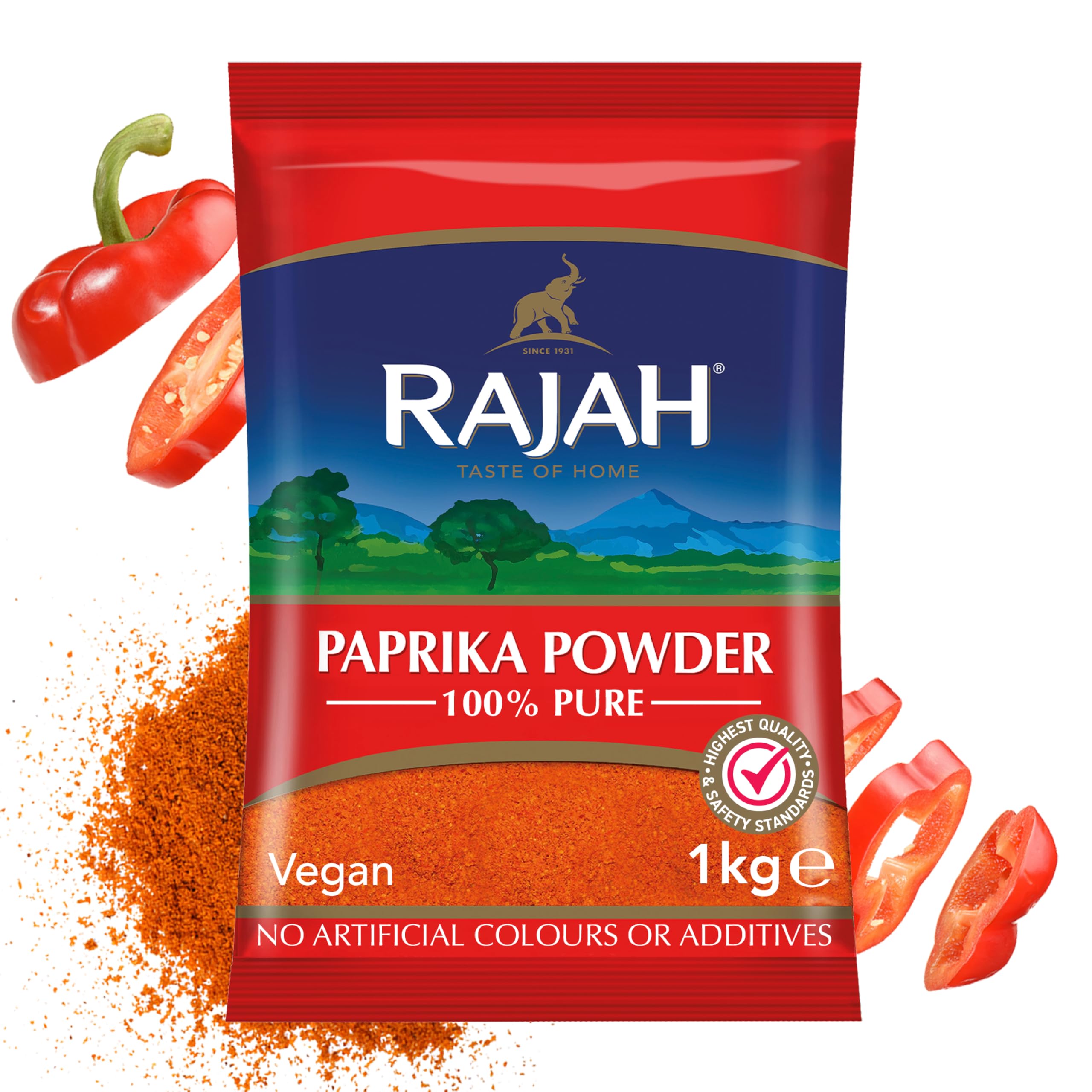 Rajah Paprika Powder - 1kg Resealable Bag | 100% Pure Ground Spice 1