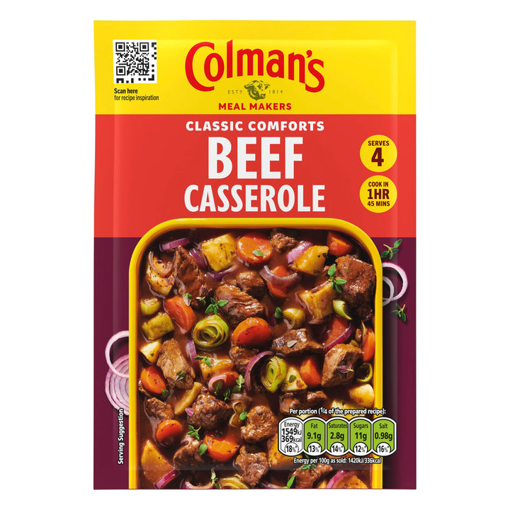 Colman's Beef Casserole Meal Maker - Classic Comfort Food Mix with Herbs & Spices