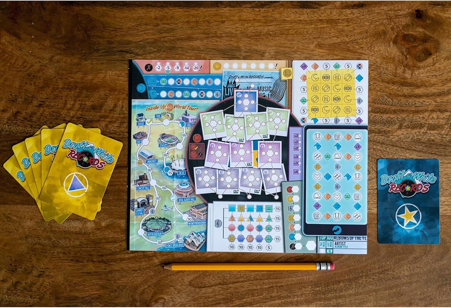 Inside Up Games Draft &amp; Write Records – Musikbrettspiel, Karten-Drafting, Strategiespiel 6