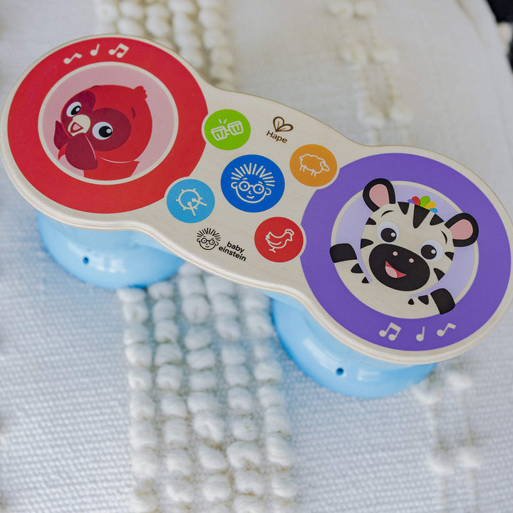 Baby Einstein Upbeat Tunes Magic Touch Drum - Wooden Musical Toy for Toddlers 6M+