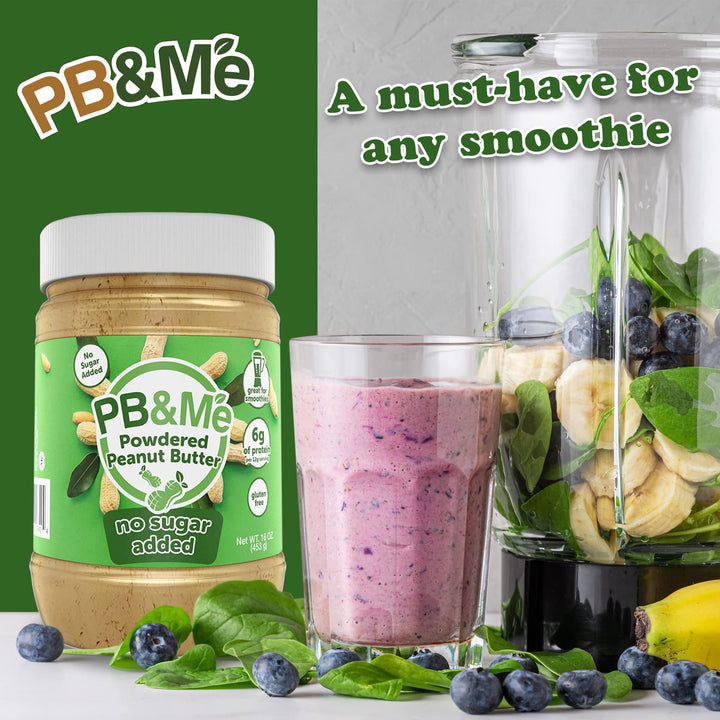 PB&Me Powdered Peanut Butter No Added Sugar 453g - Gluten Free, Non-GMO, Vegan